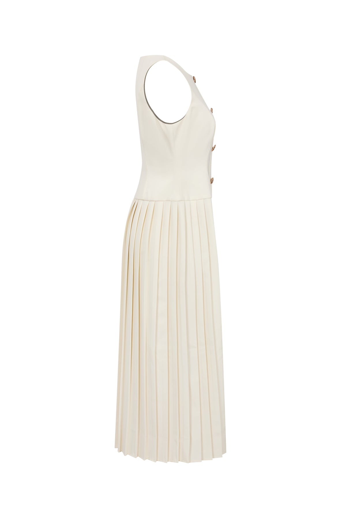 Pleated Detail Midi Dress