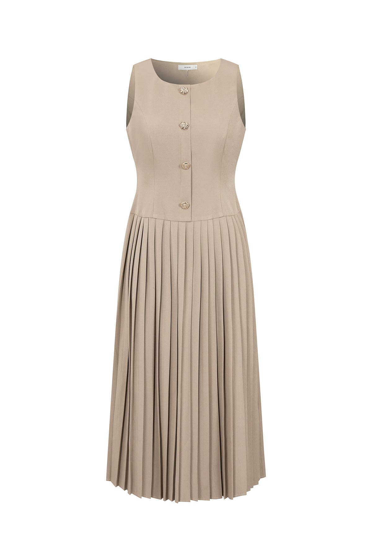 Pleated Detail Midi Dress