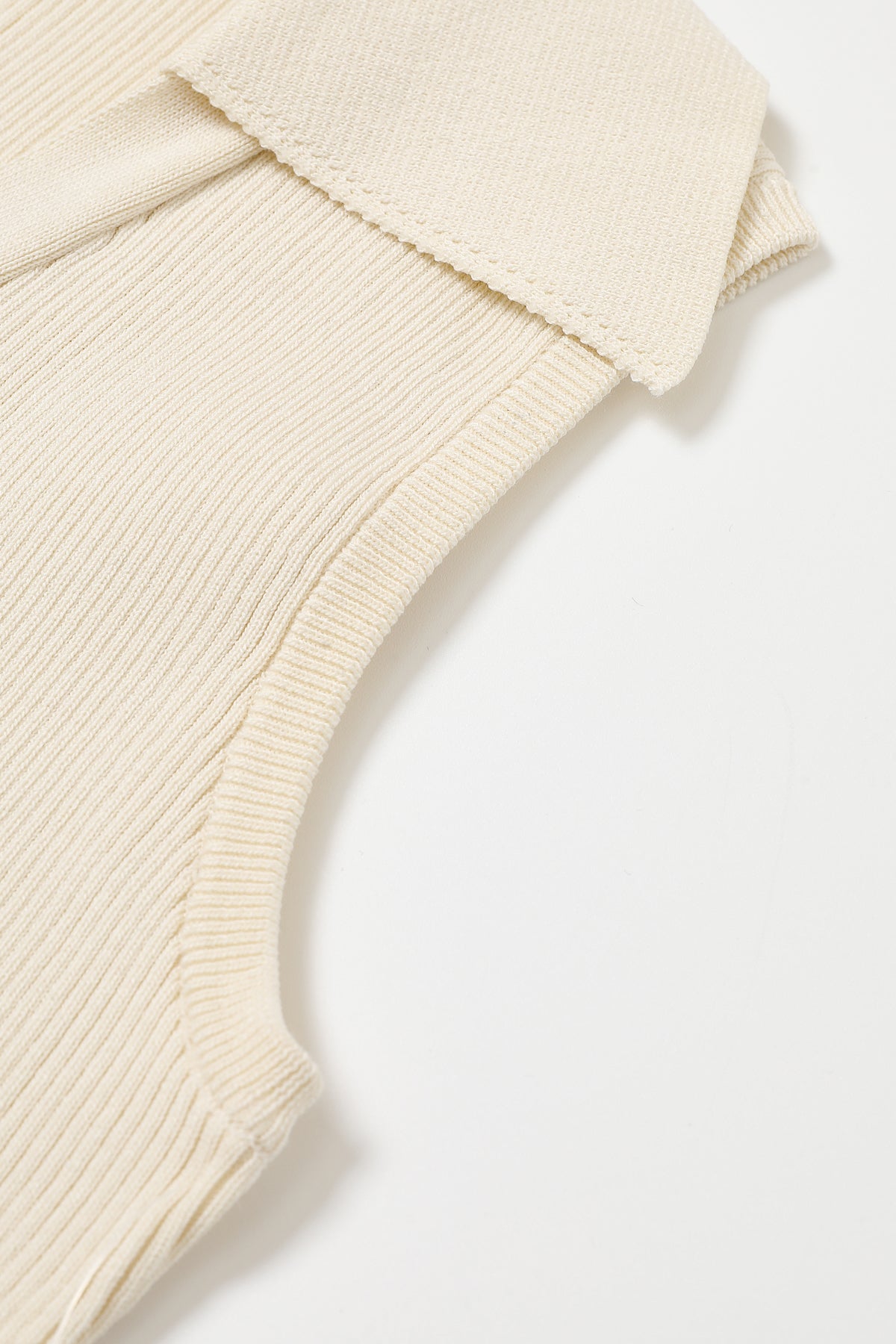 Scallop detail Knit Poplin Midi Dress