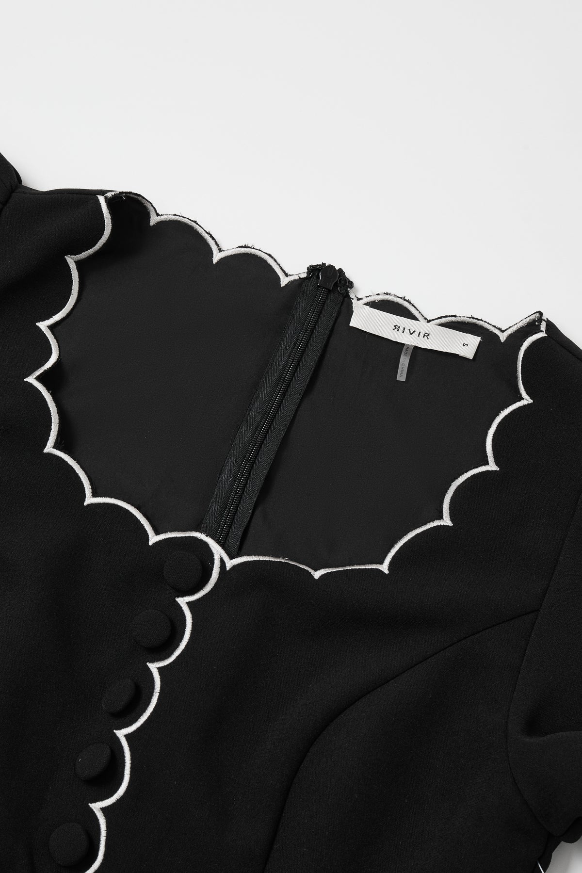 Scallop Detail Midi Dress