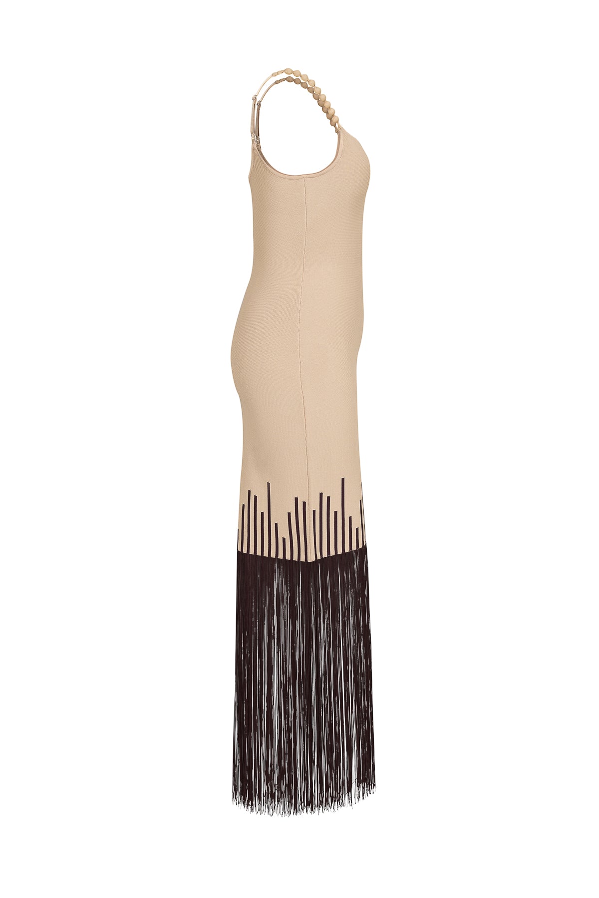 Two Tone Fringe Detail Midi Dress