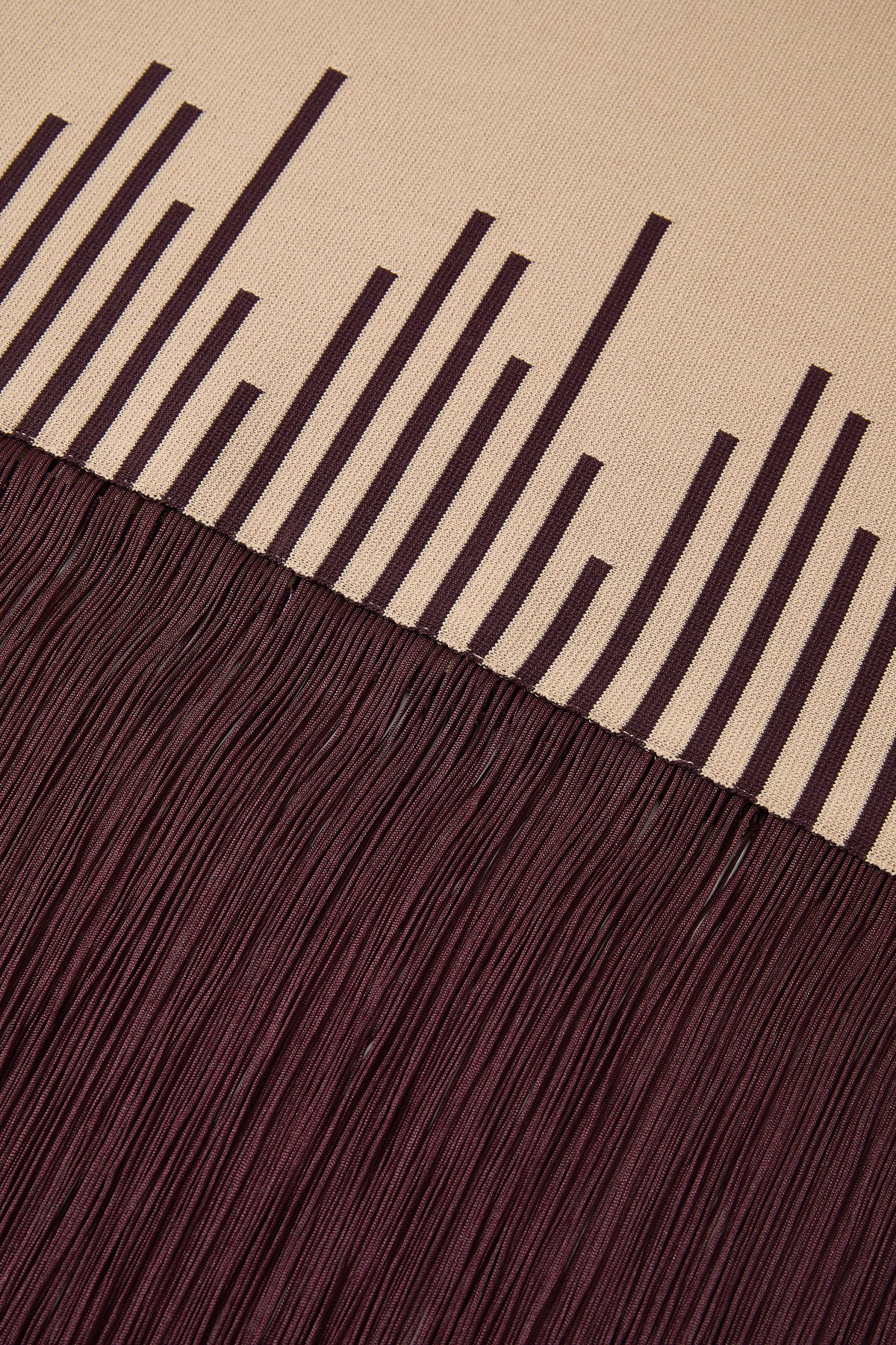 Two Tone Fringe Detail Midi Dress