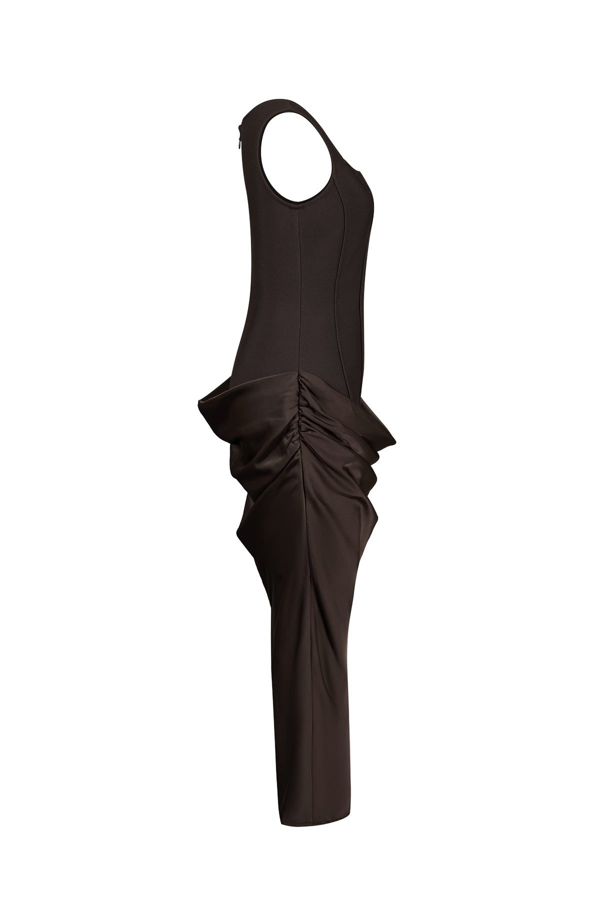 Draped Satin Bandage Midi Dress