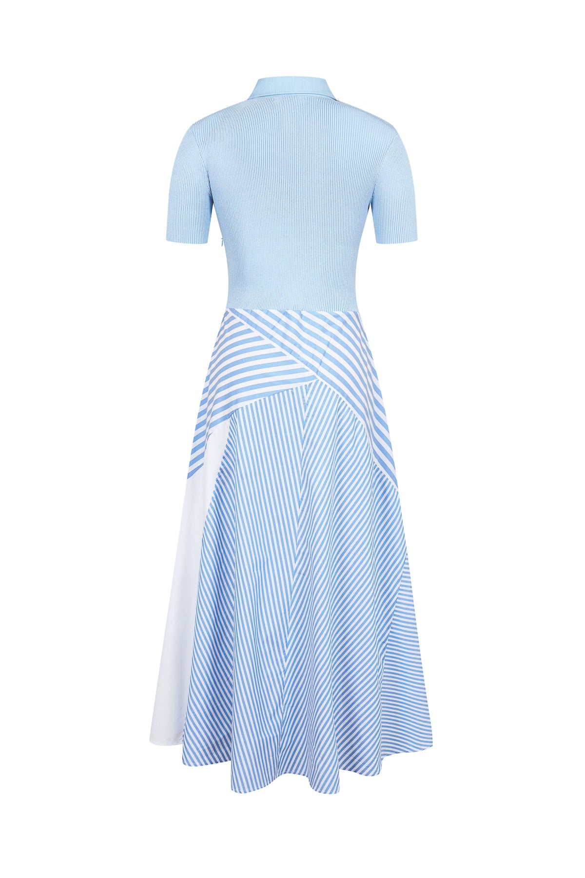 Striped Mix Short Sleeve Midi Dress