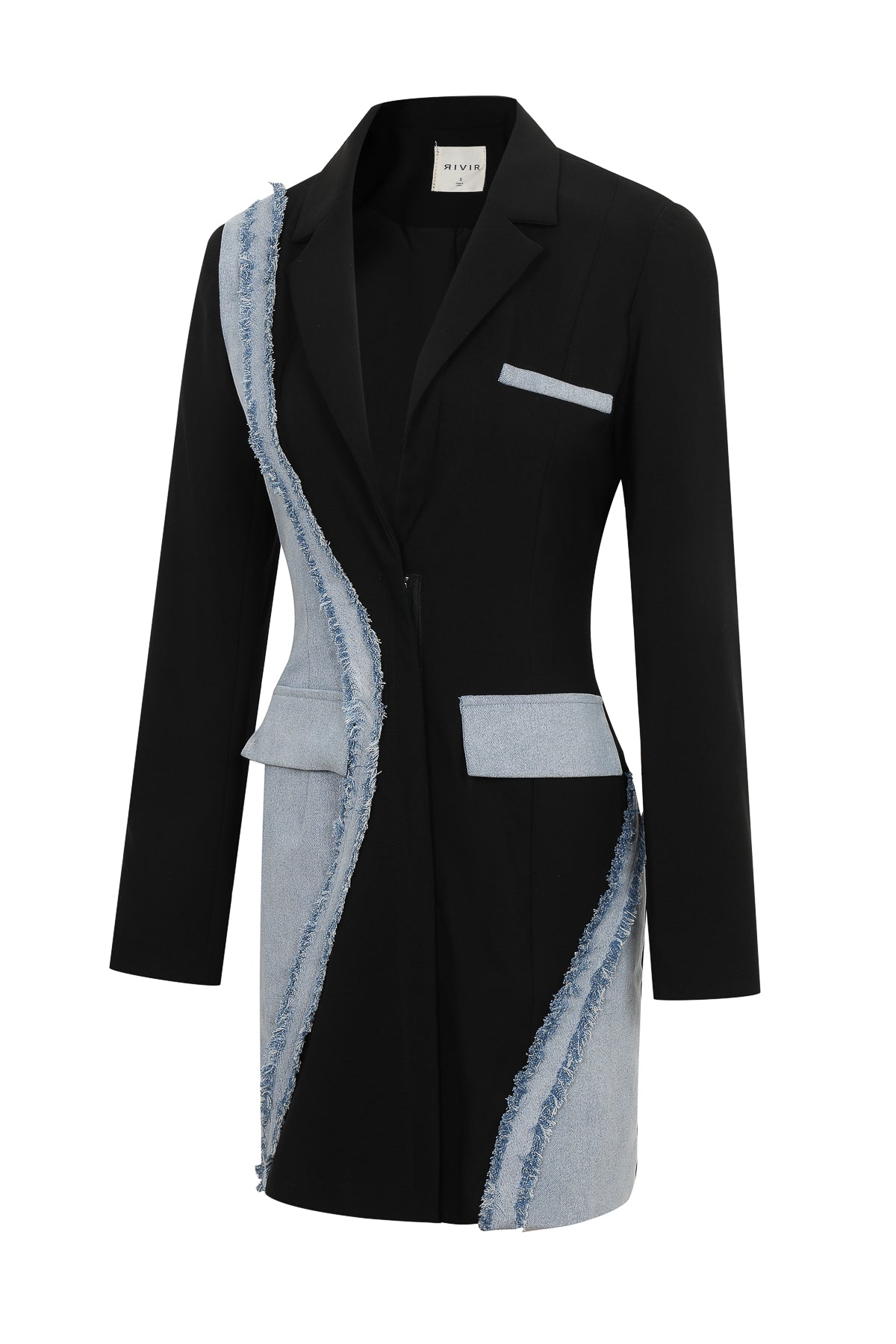 Denim Mixed Media Blazer Dress