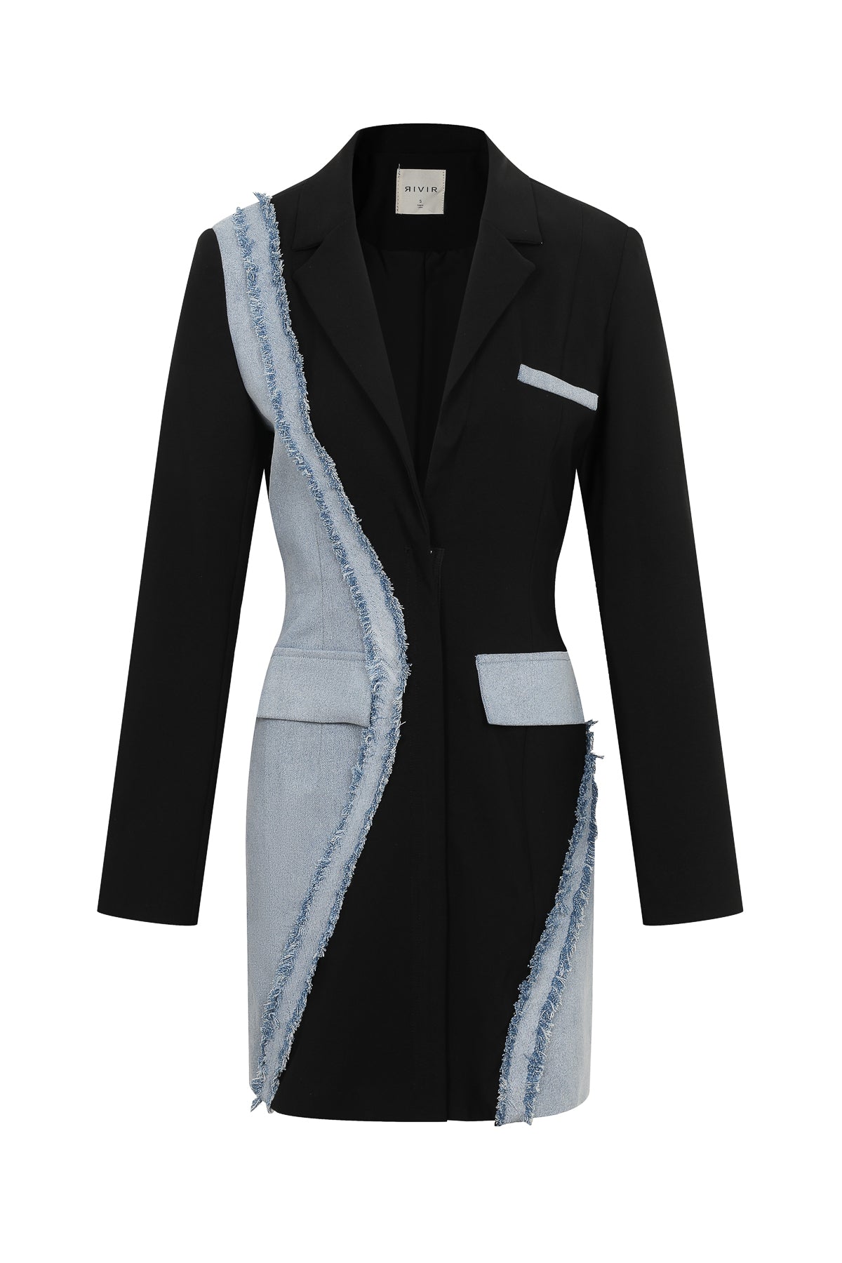 Denim Mixed Media Blazer Dress
