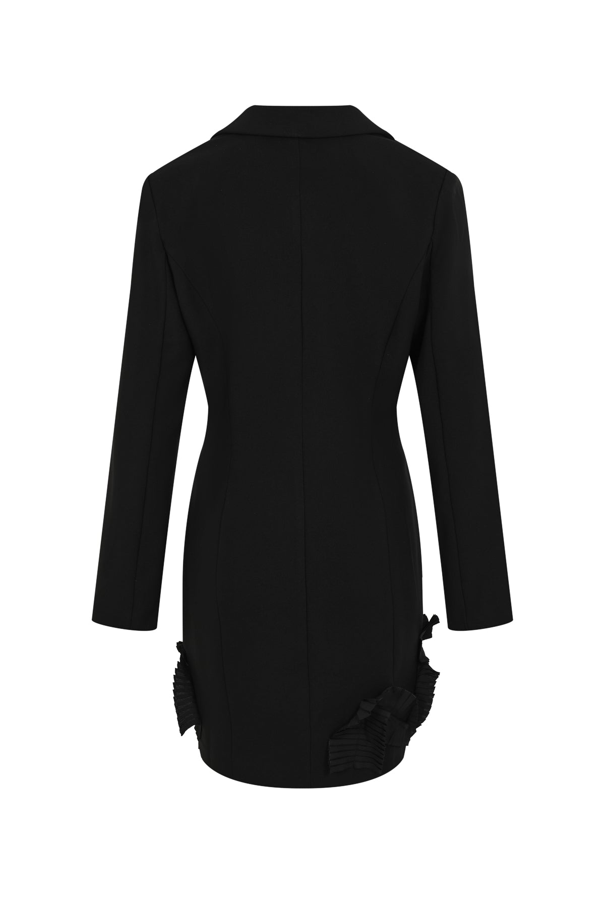 Elysian Woven Blazer Dress with Ruffle Trim