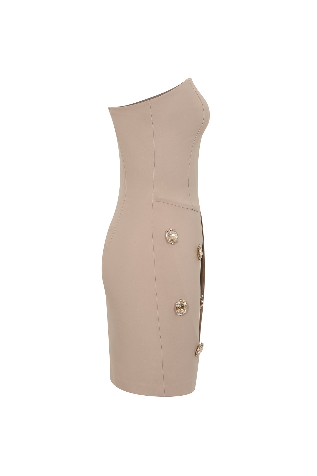 Sorelle Woven Sleeveless Mini Dress with Rhinestones