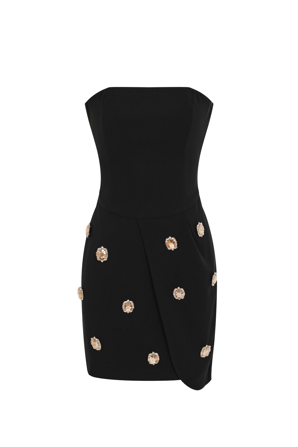 Sorelle Woven Sleeveless Mini Dress with Rhinestones