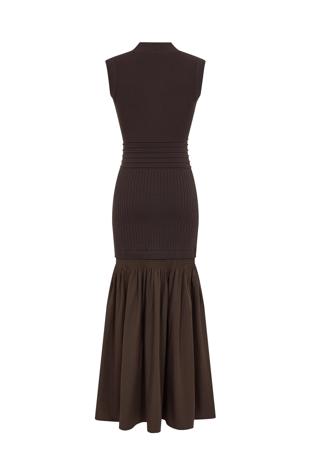Mock-Neck Drop-Waist Sweater Midi Dress