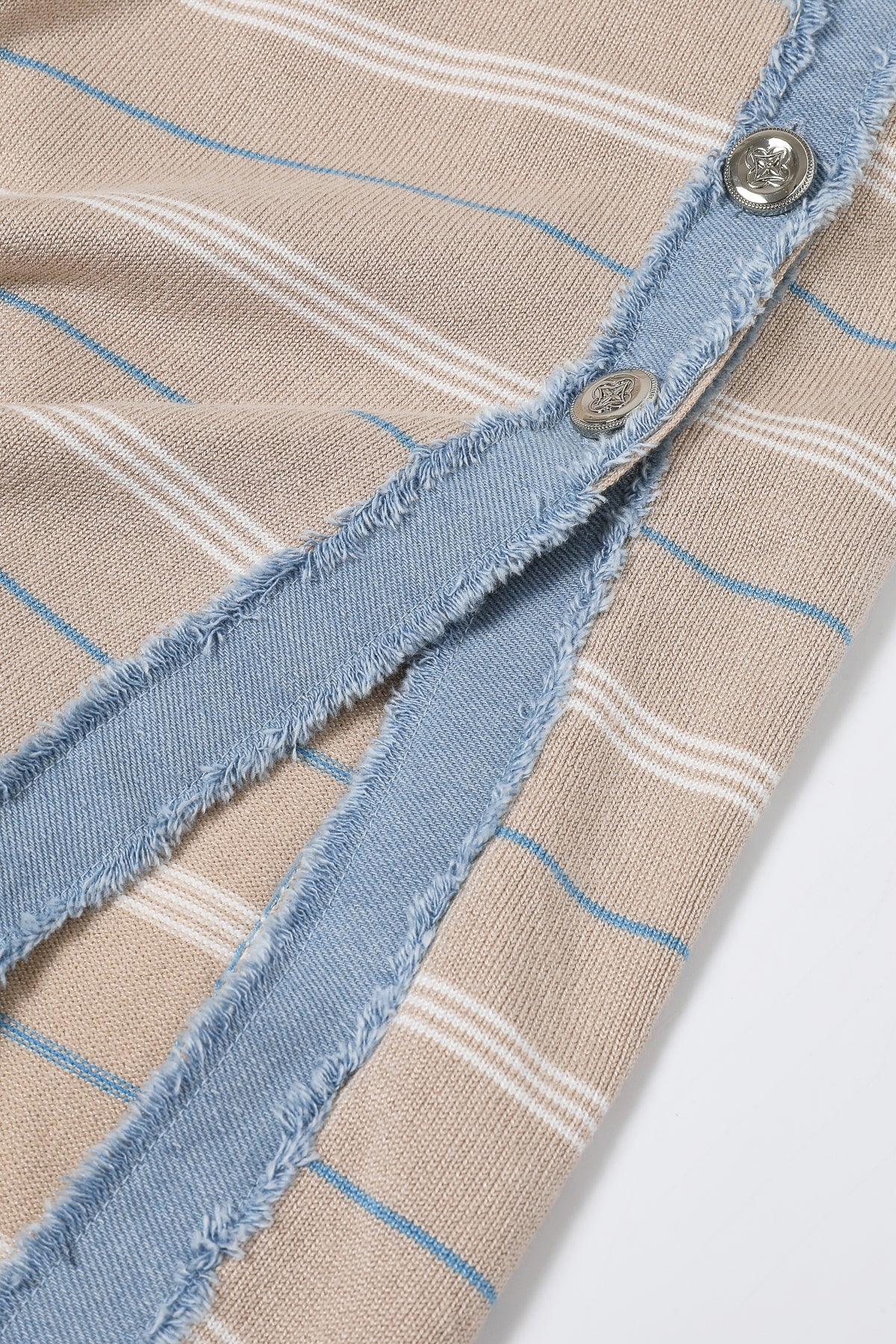 Short Sleeve Knit Dress with Stripe Pattern