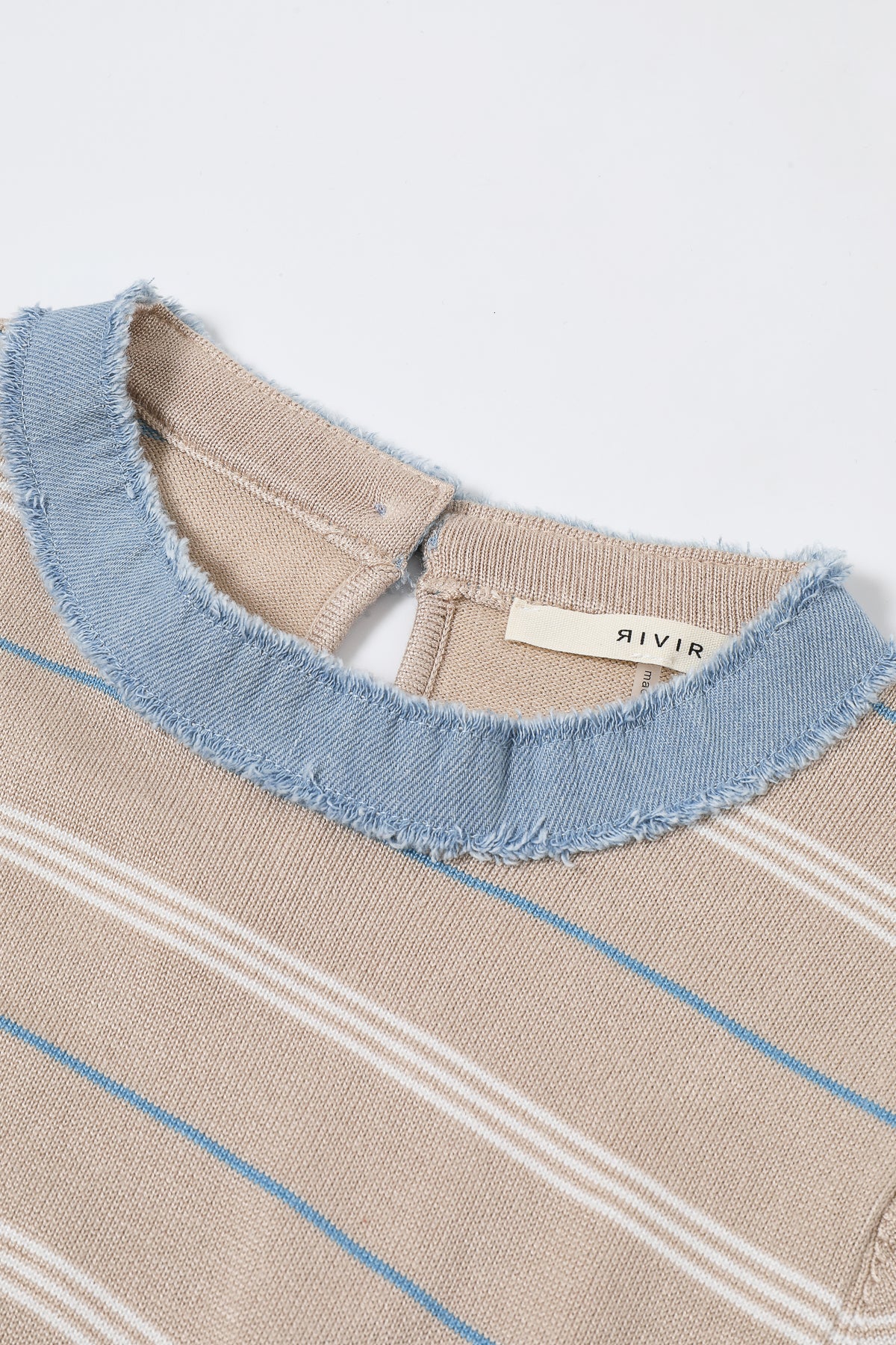 Short Sleeve Knit Dress with Stripe Pattern