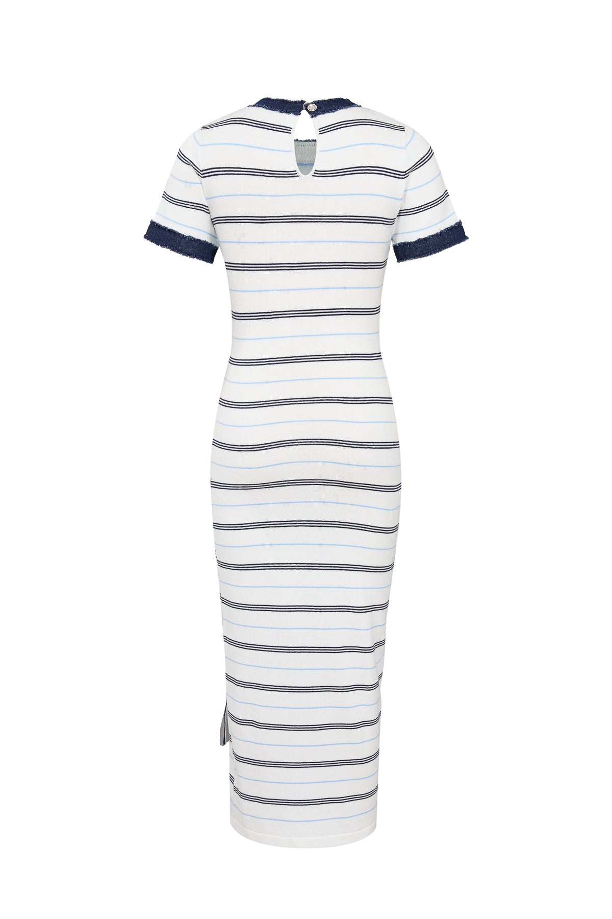 The Elise Short Sleeve Knit Dress With Stripe Pattern