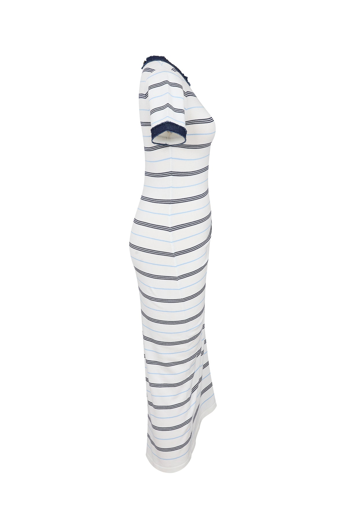 The Elise Short Sleeve Knit Dress With Stripe Pattern