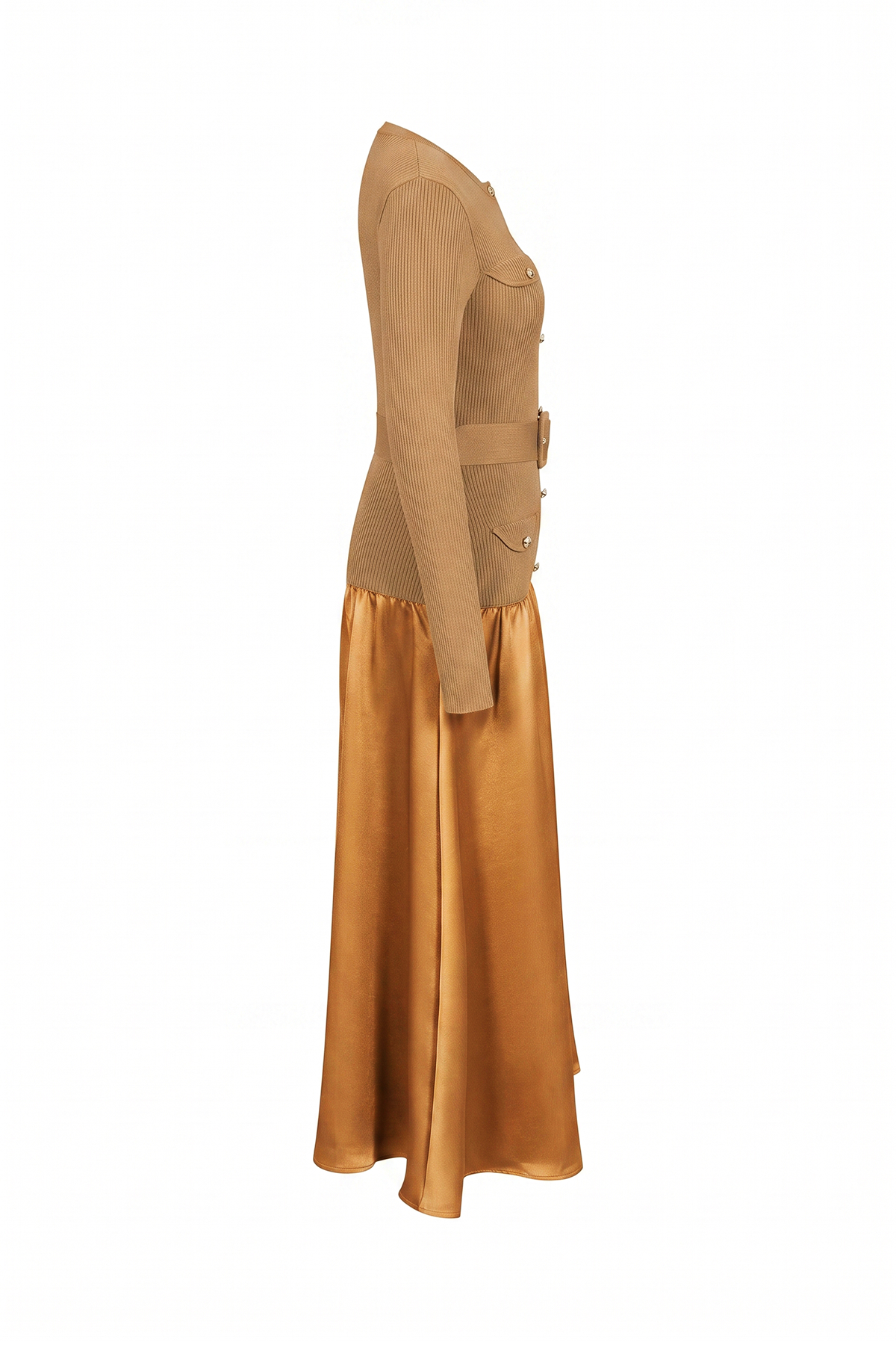 Odile Twofer Knit Midi Dress with Belt