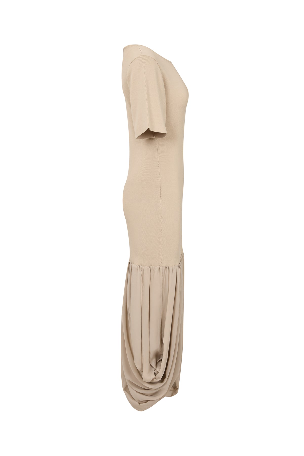 Cocoon Drop-Waist Maxi Knit Short Sleeve Dress