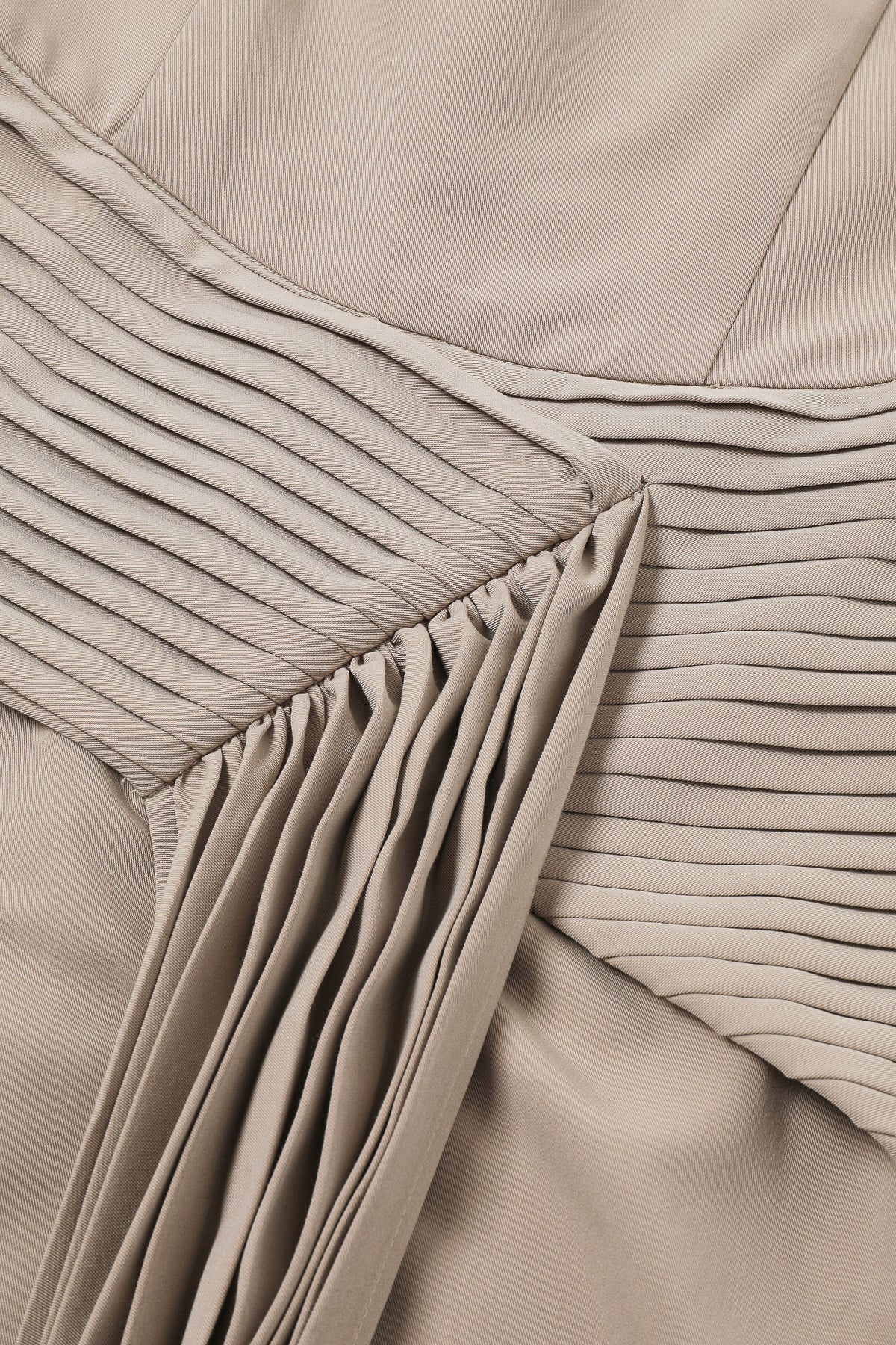 Woven Asymmetrical Midi Dress with Pleated Waist Tie Detail