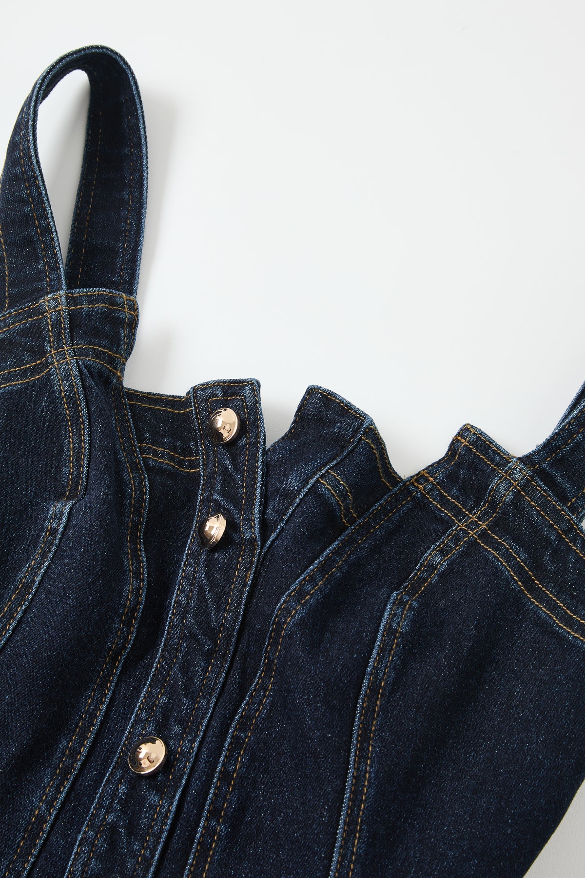 Heloise Denim Slvls Button Down Midi Dress With Waist Tie