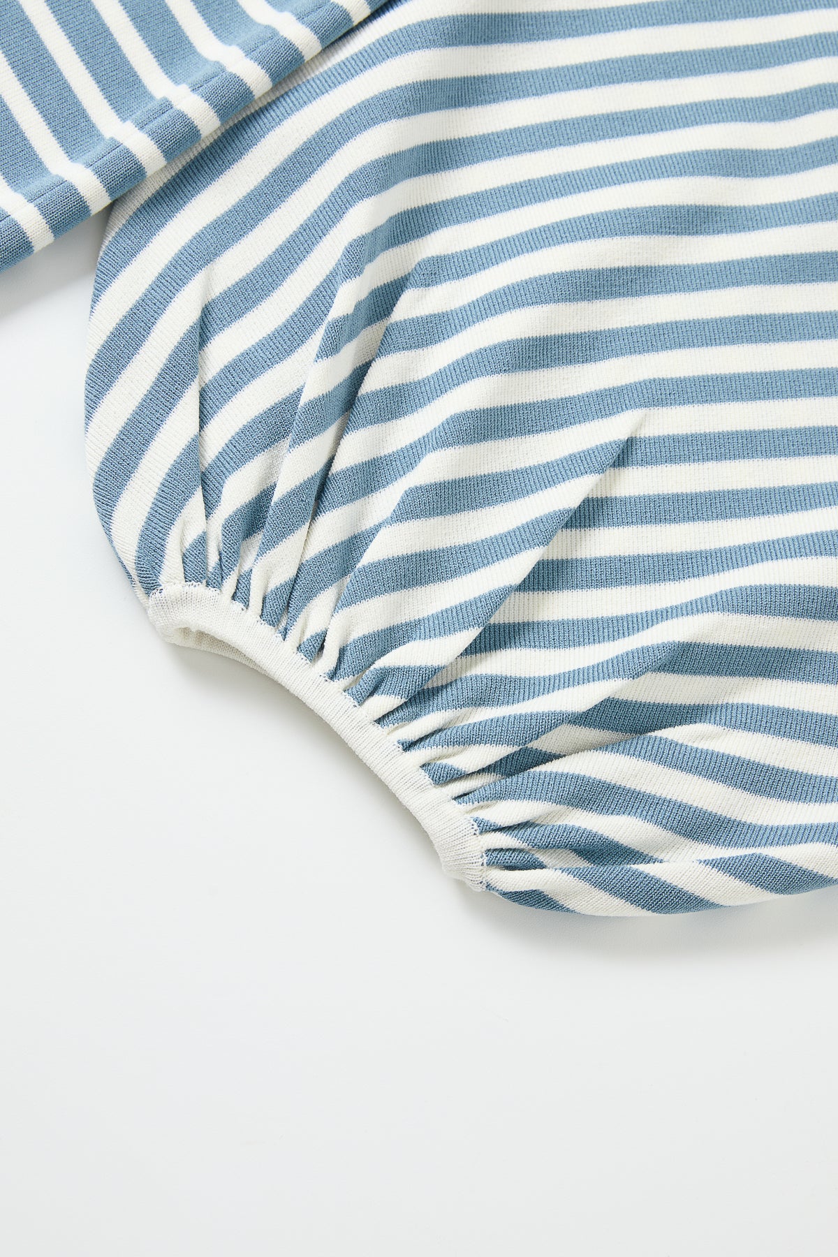 Knit Stripe Maxi Dress with Voluminous Sleeves