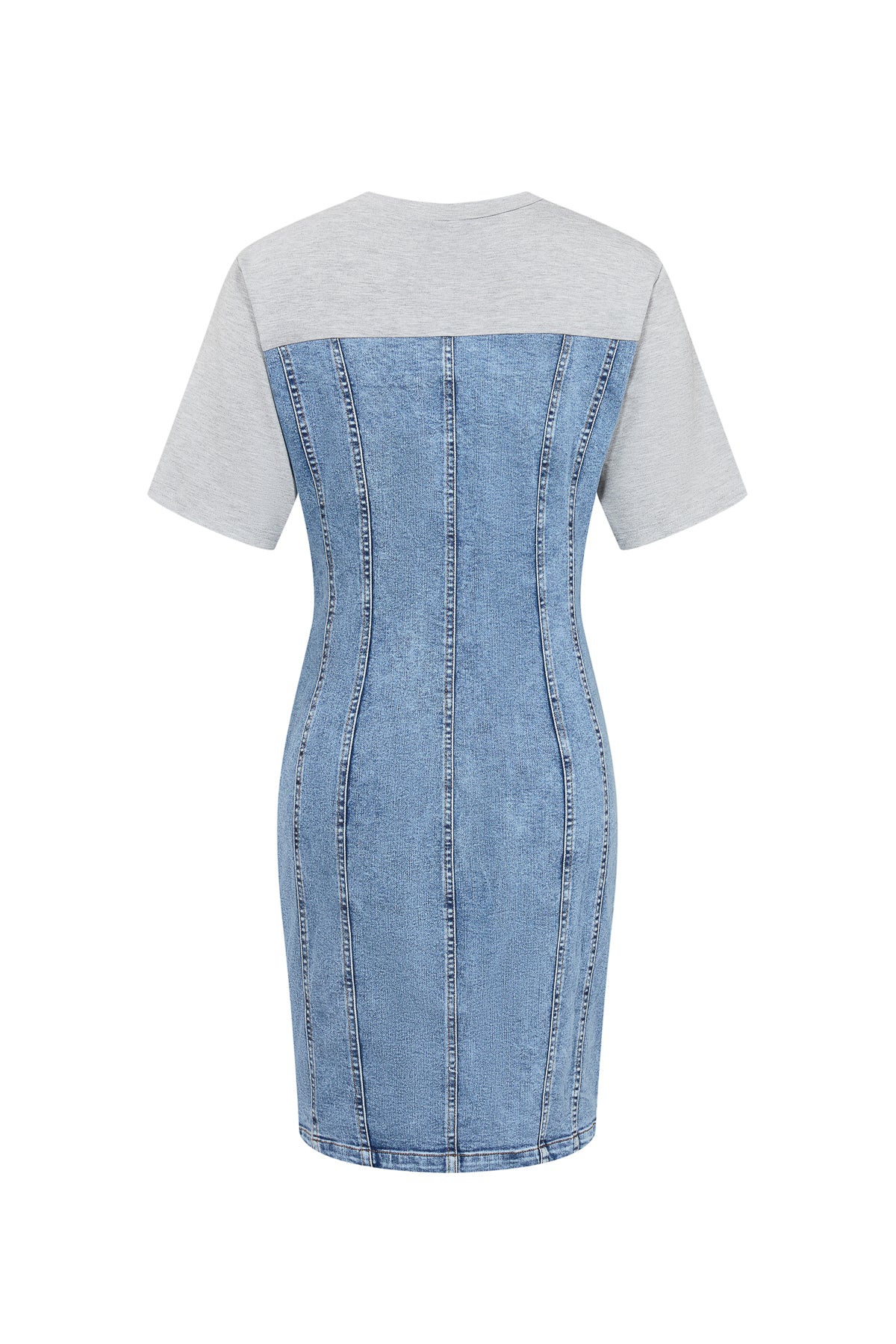 Eve Denim short sleeve dress with contrast