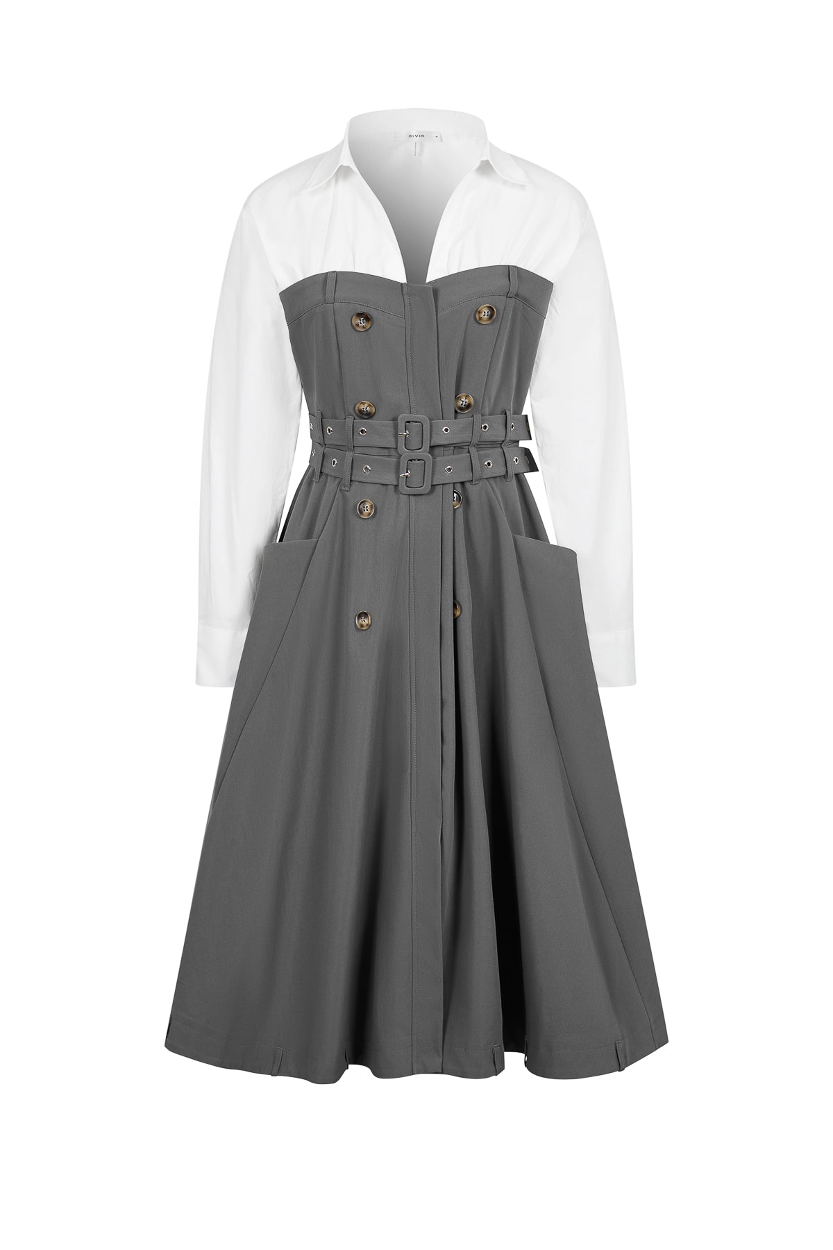 Trench Midi Dress With Shirt Combo