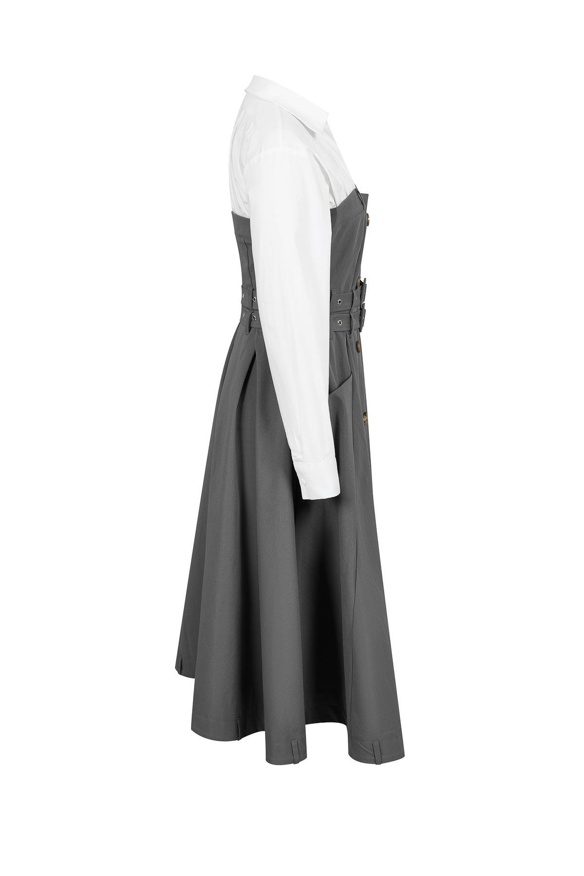 Trench Midi Dress With Shirt Combo
