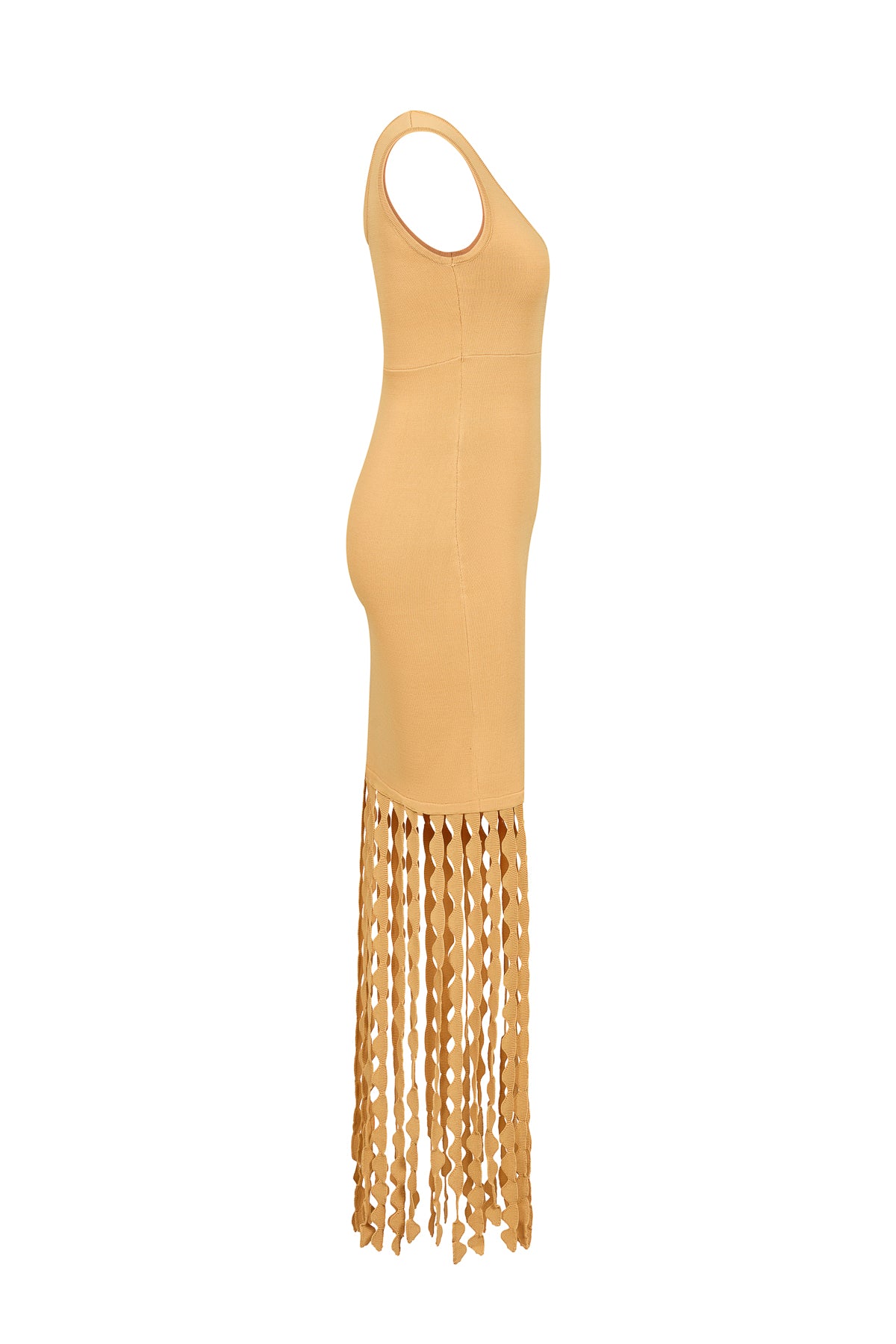 Knit Slvls Scallop Fringe Dress