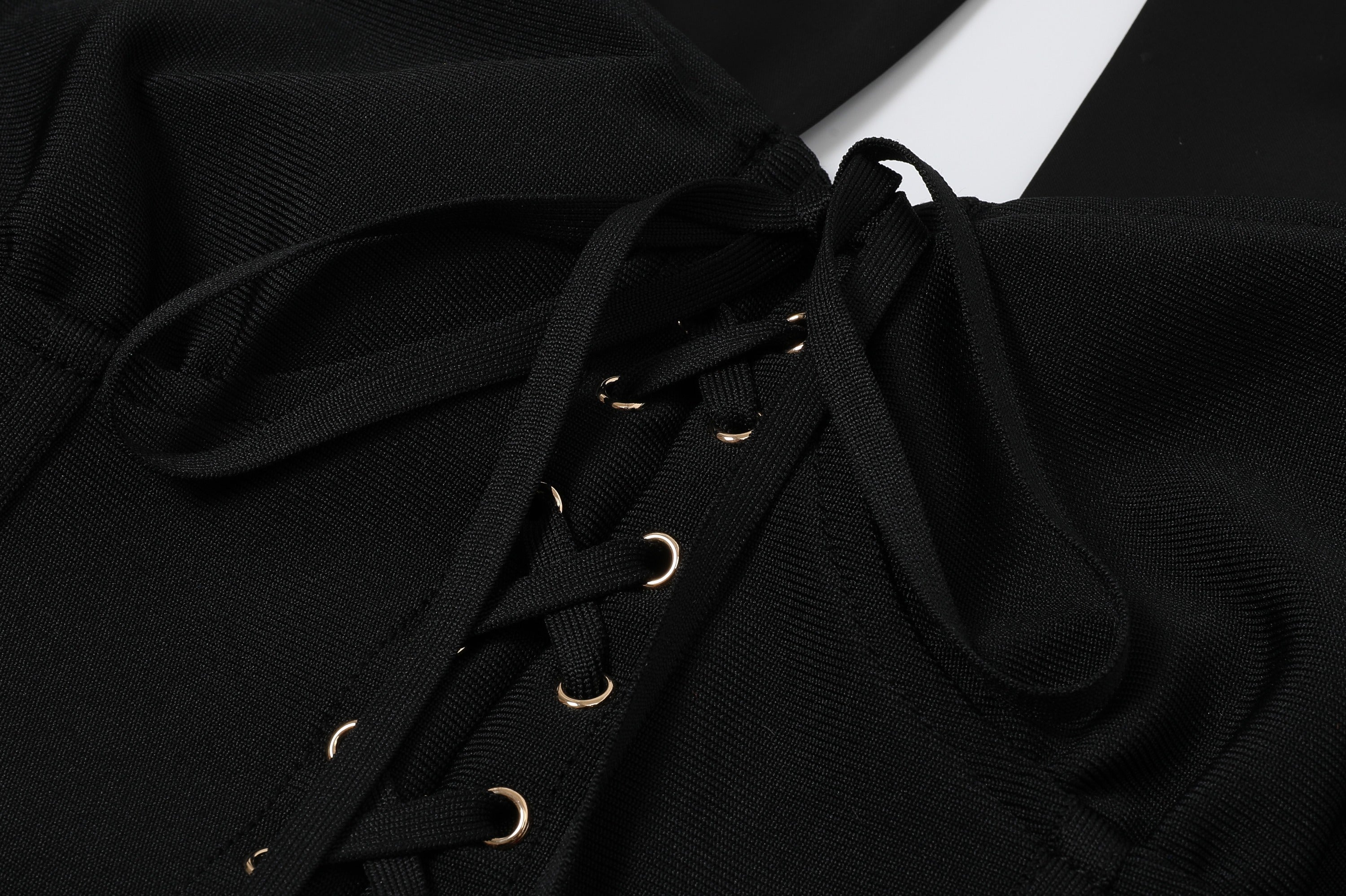 Bandage Halter Midi Dress with Lace Up Detail