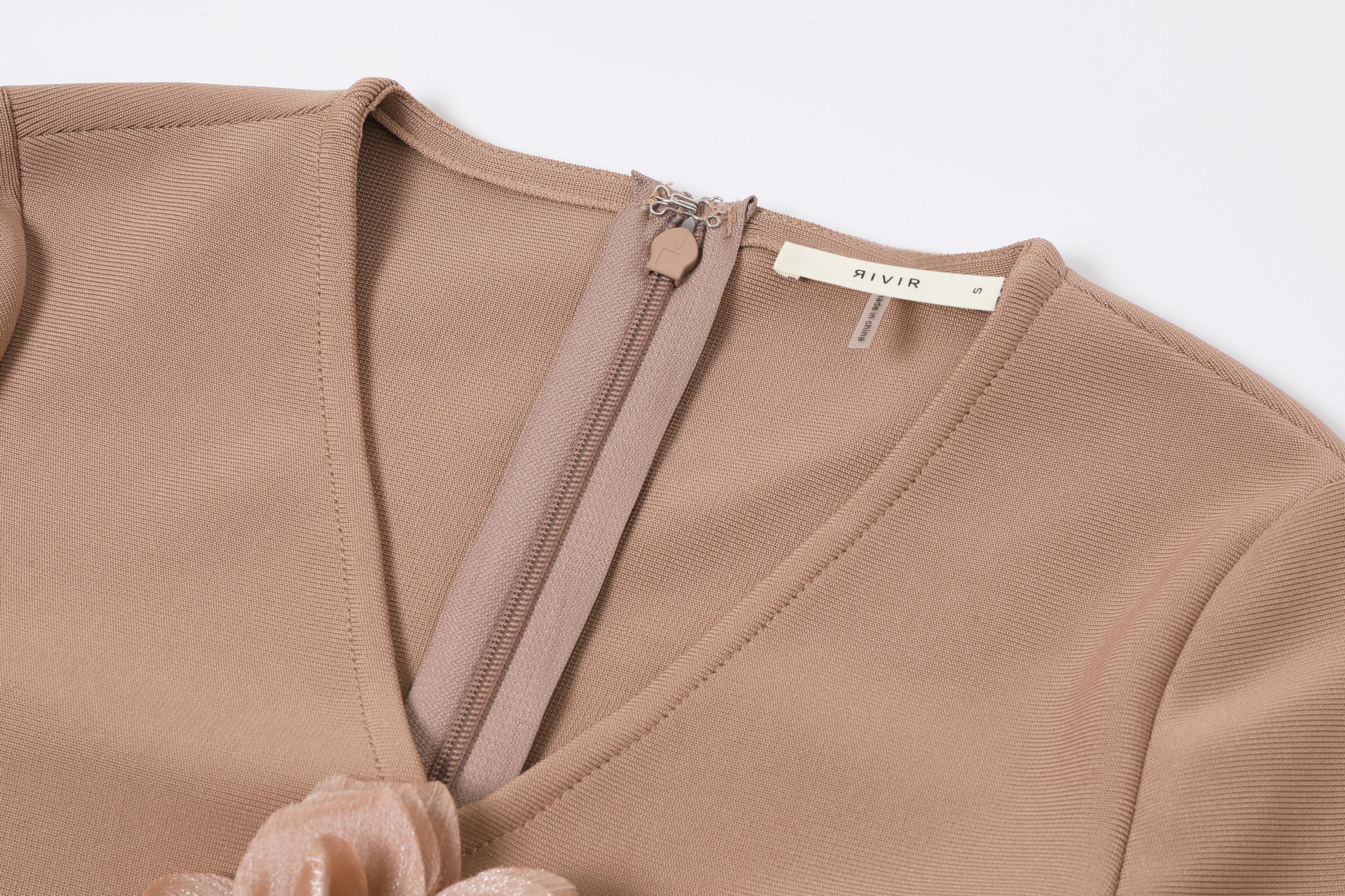 Rosette Flare Bandage Midi Dress