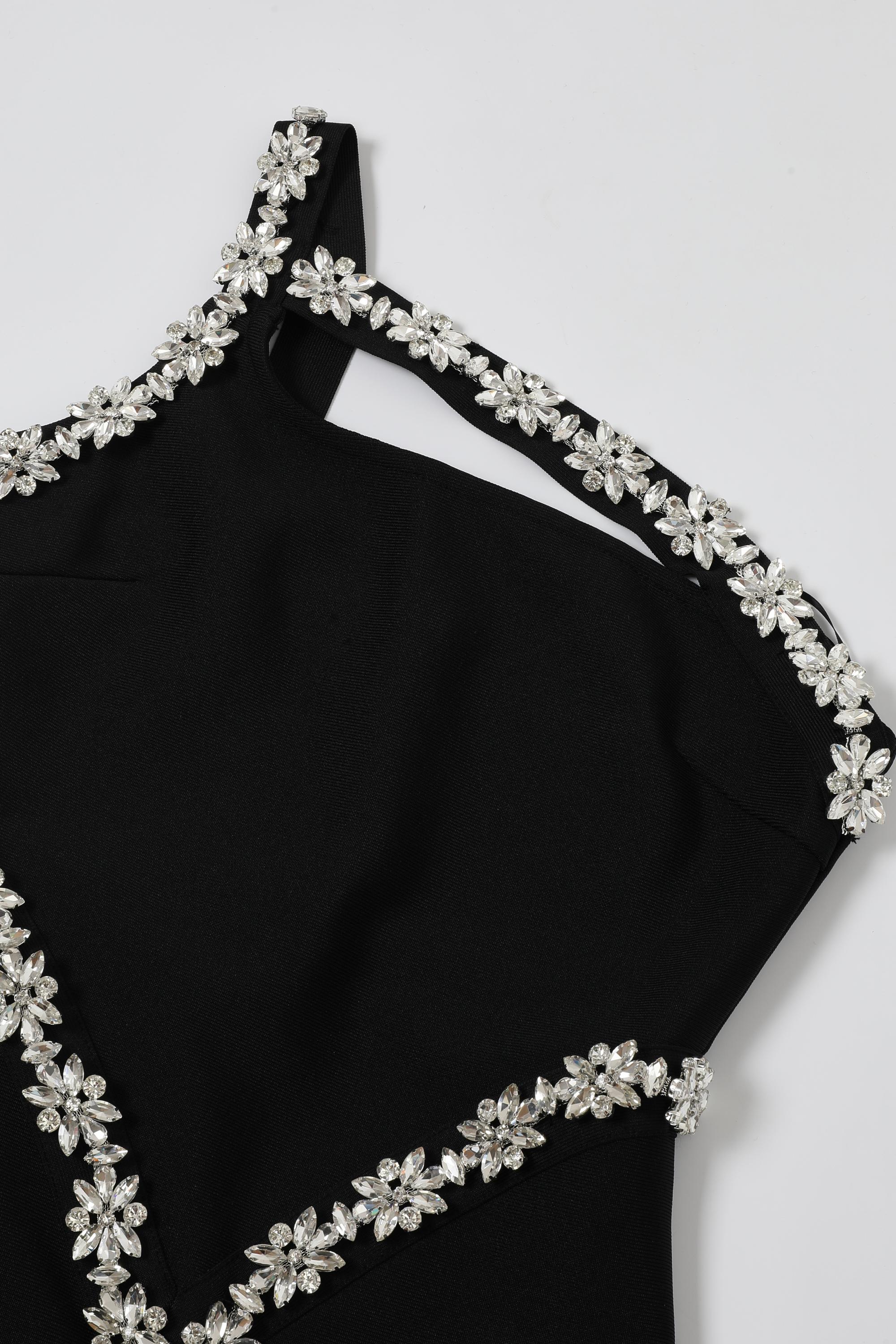 Floral Edge Bandage Maxi Dress