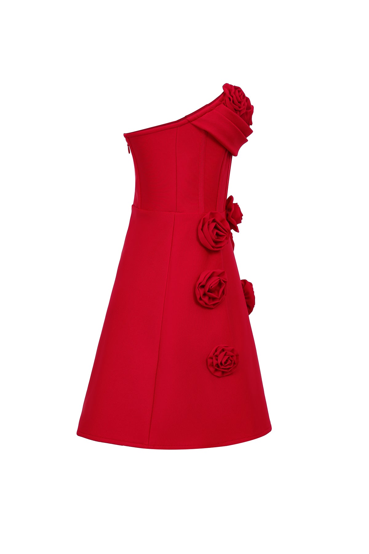 Sculpted Elegance Rosette Appliqué Bandage Dress