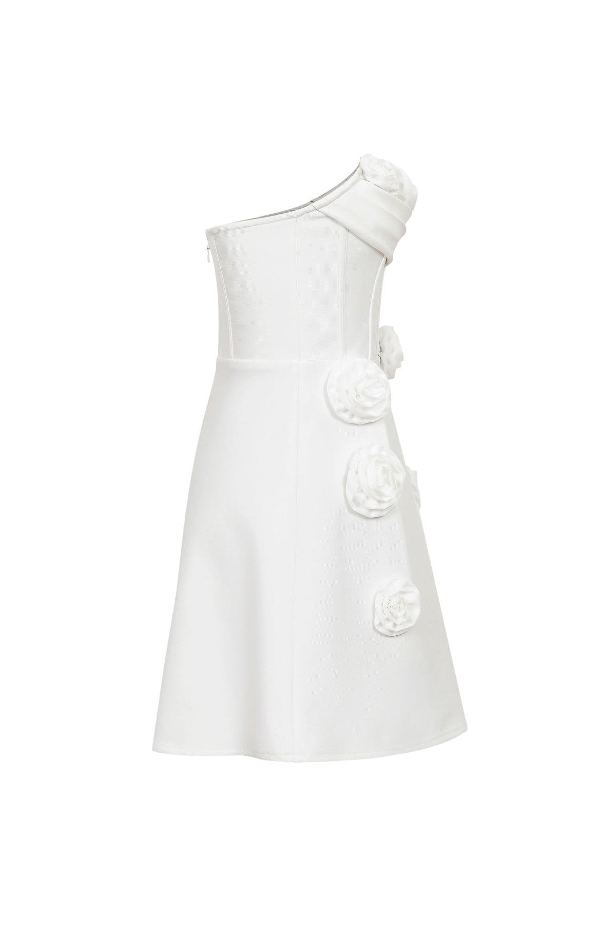 Sculpted Elegance Rosette Appliqué Bandage Dress