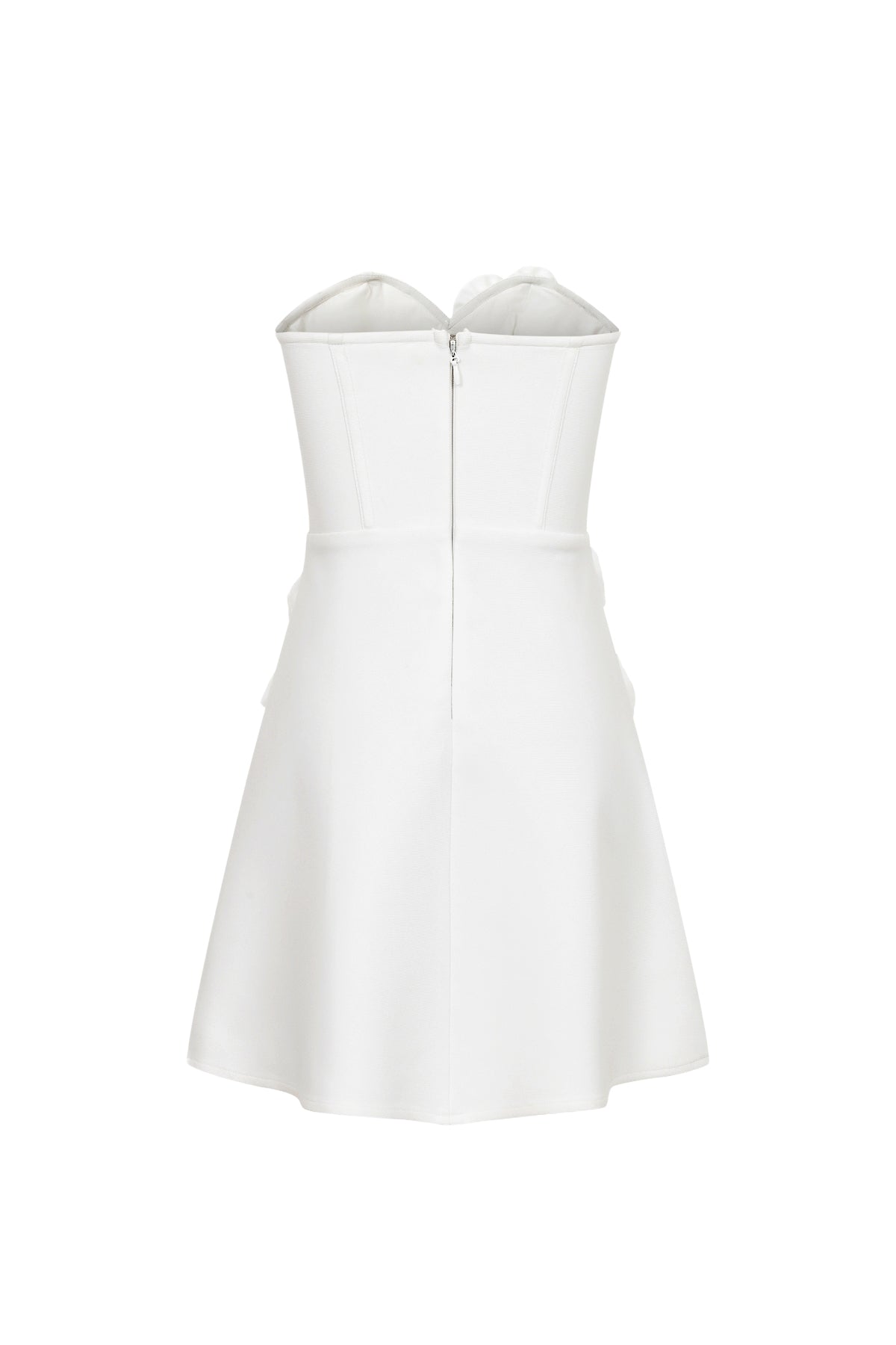 Sculpted Elegance Rosette Appliqué Bandage Dress