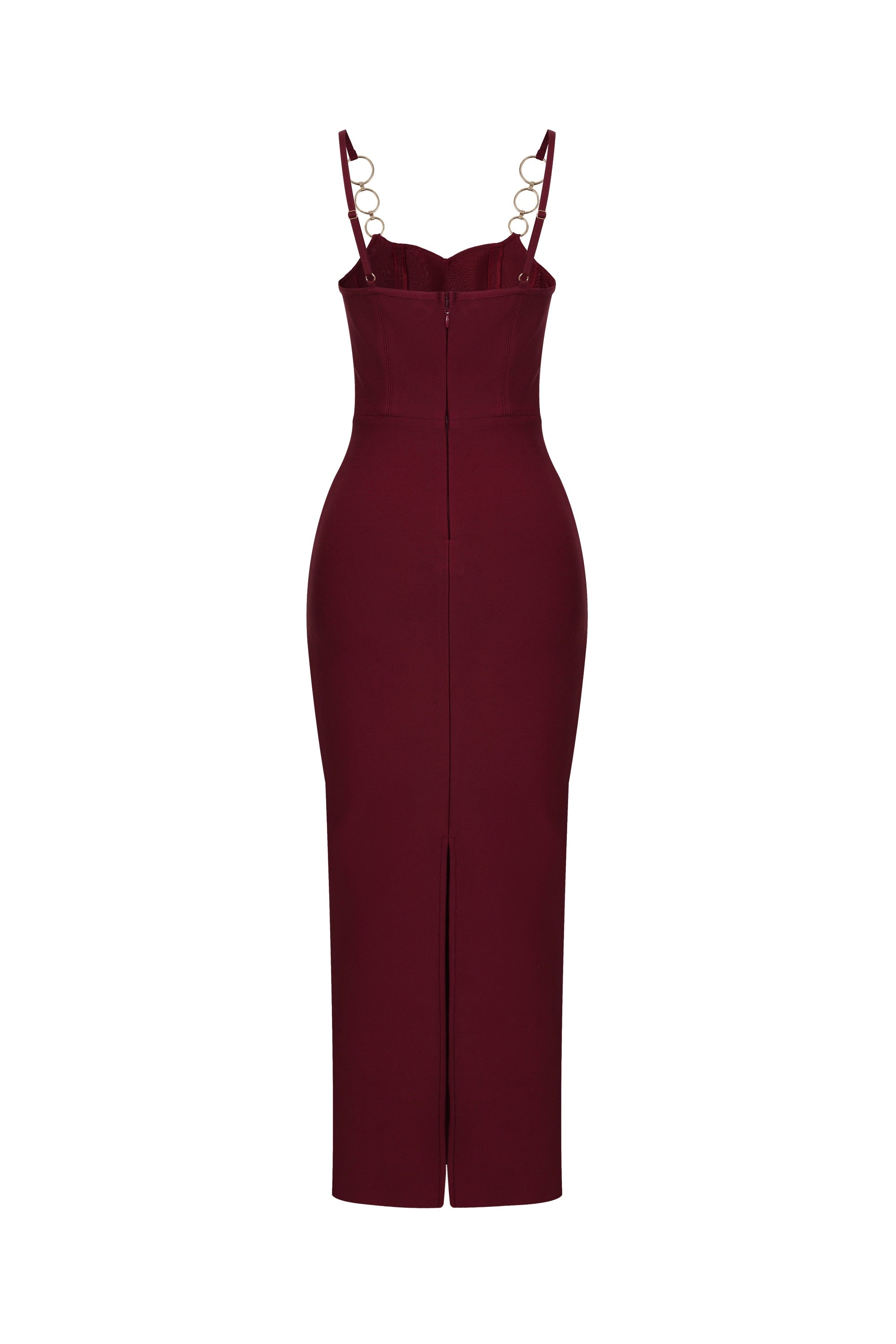 Bandage Bustier Maxi Dress with Gold Rings