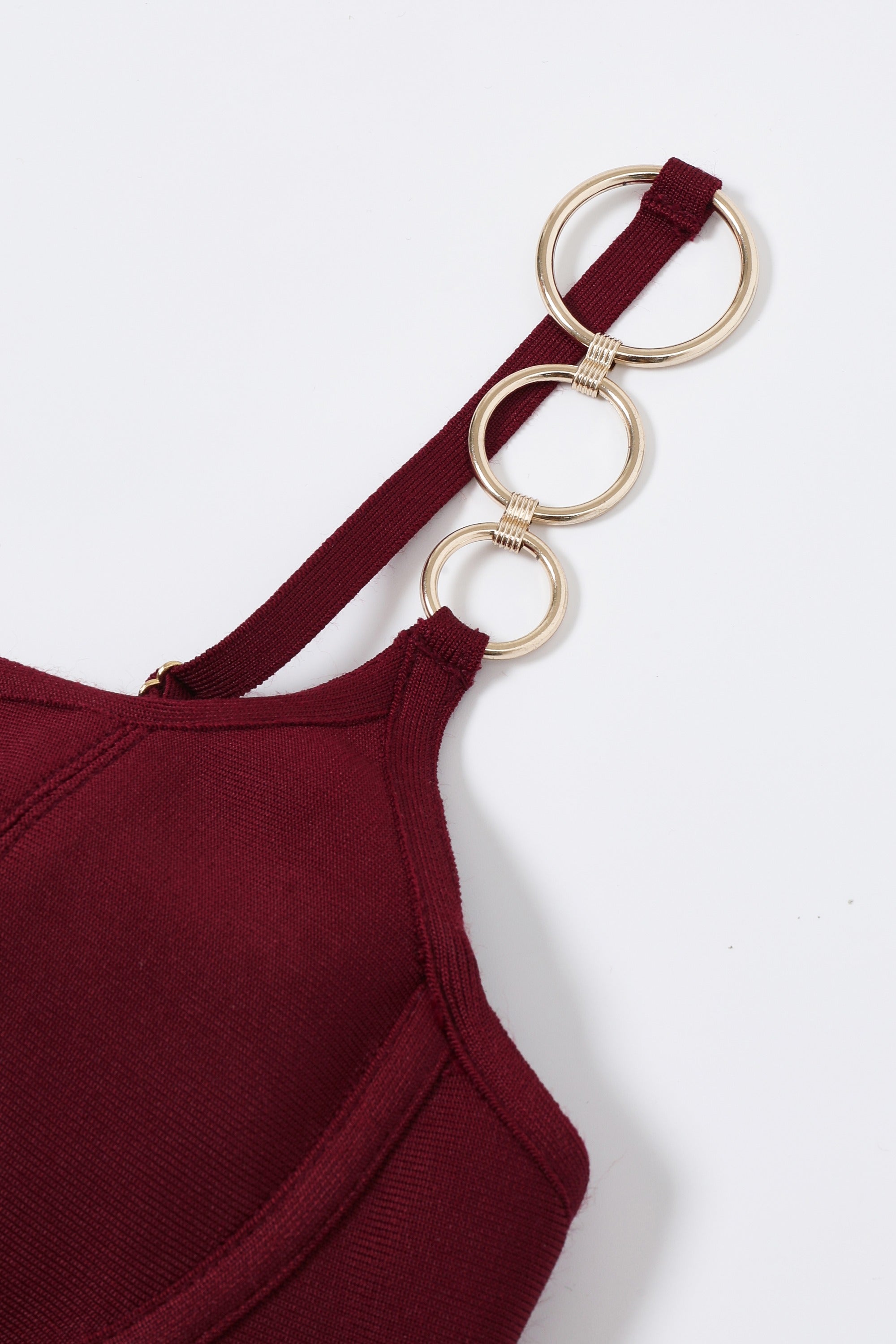 Bandage Bustier Maxi Dress with Gold Rings