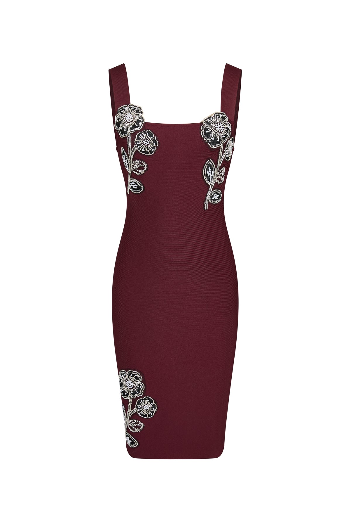 bandage sleeveless dress with flower detail