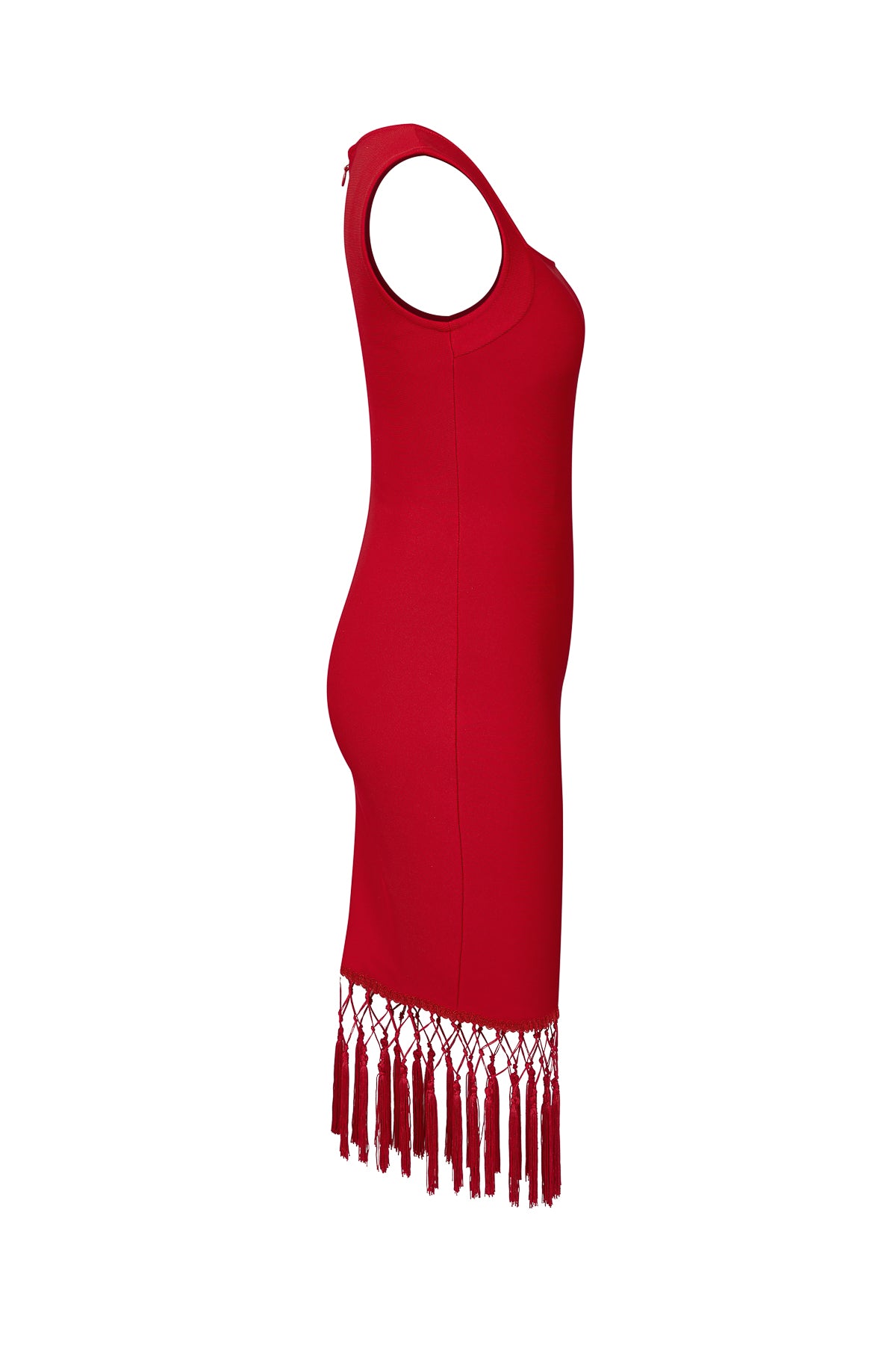 Bandage Sleeveless Dress with Fringe Detail