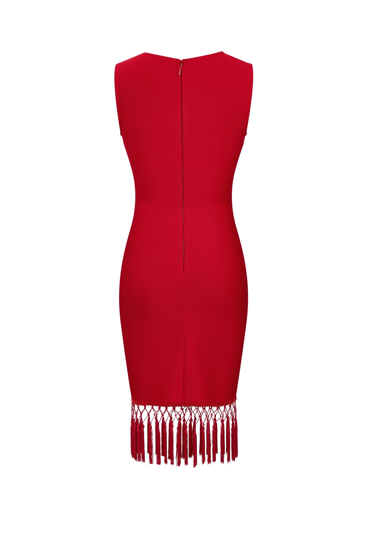 Bandage Sleeveless Dress with Fringe Detail