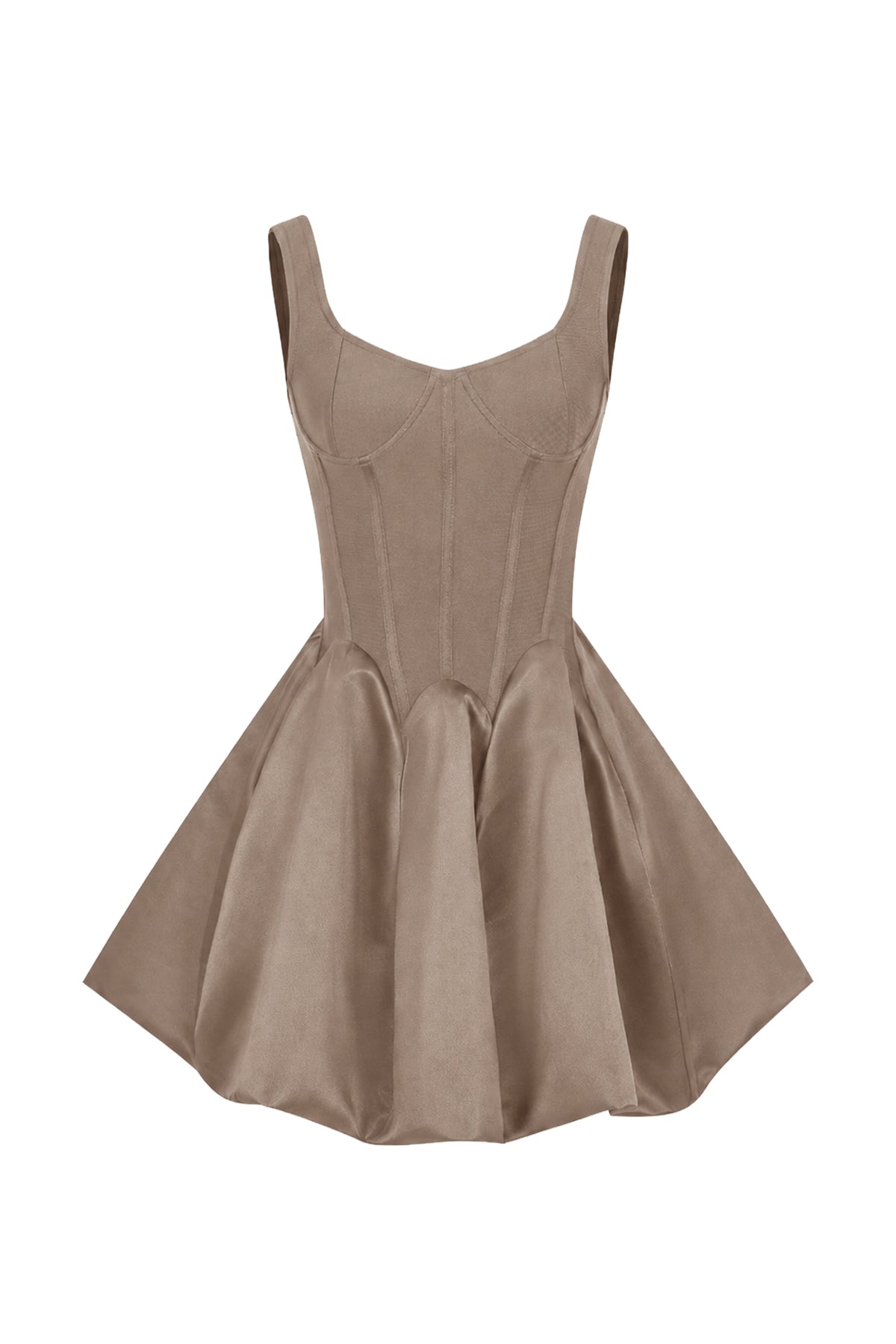 Bandage Sleeveless Satin Flare Dress