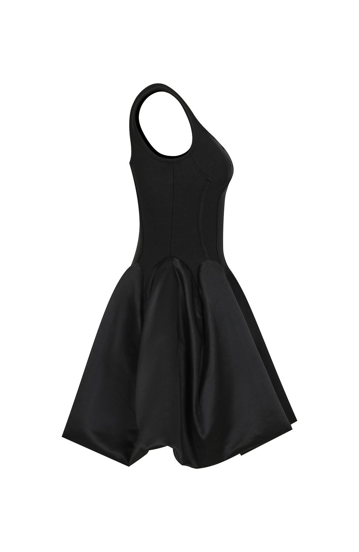 Bandage Sleeveless Satin Flare Dress