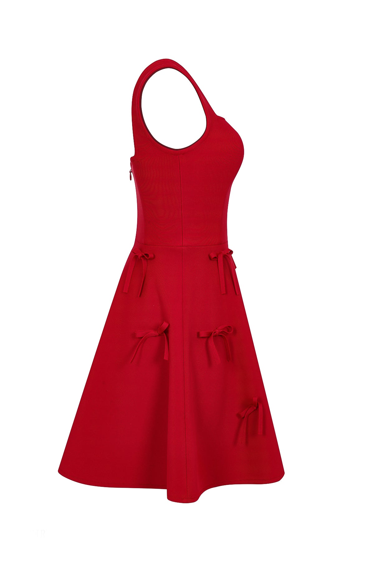 Bandage Sleeveless Flare Dress with Bows