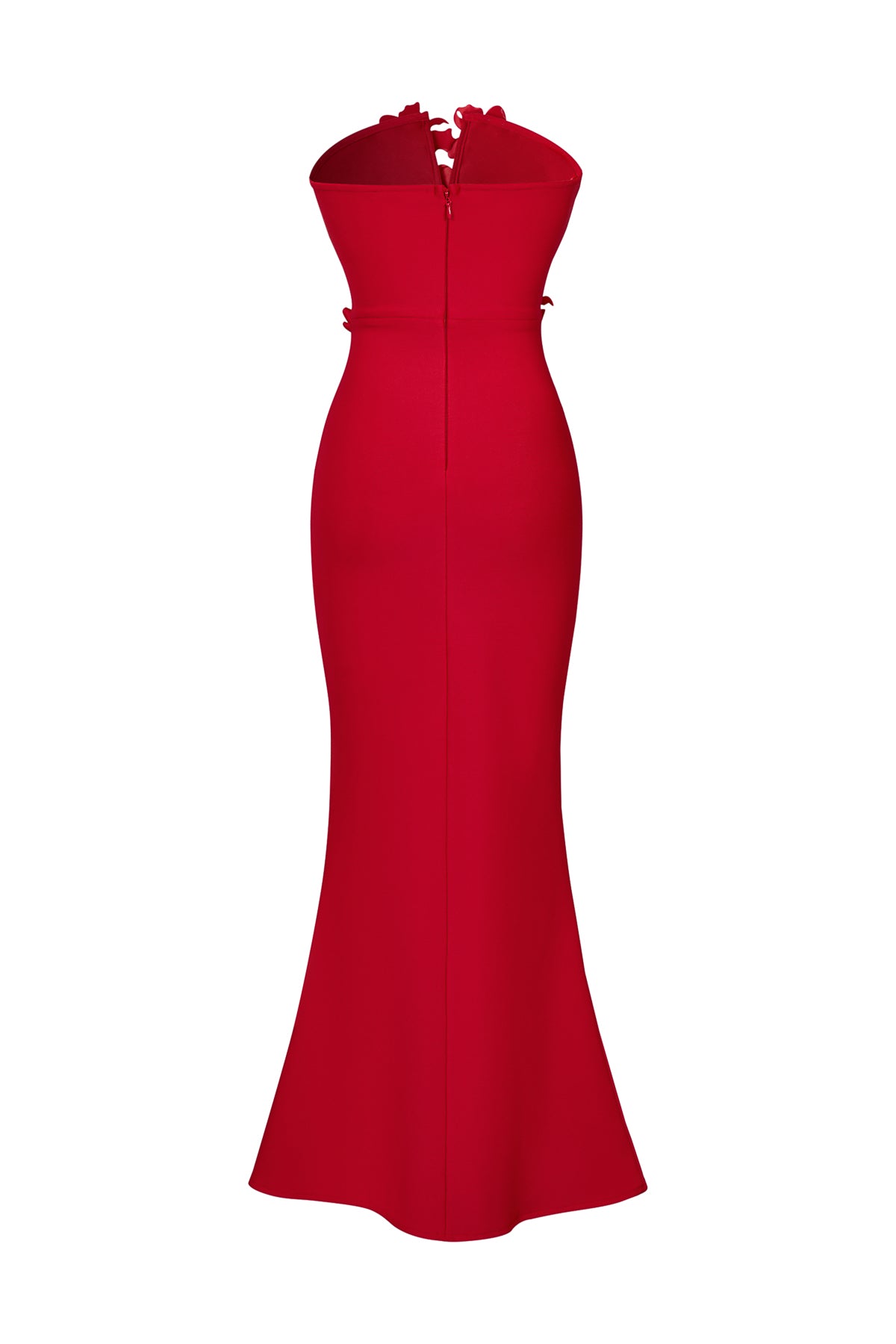 Sleeveless V-neck Bandage Dress with Flower Detail