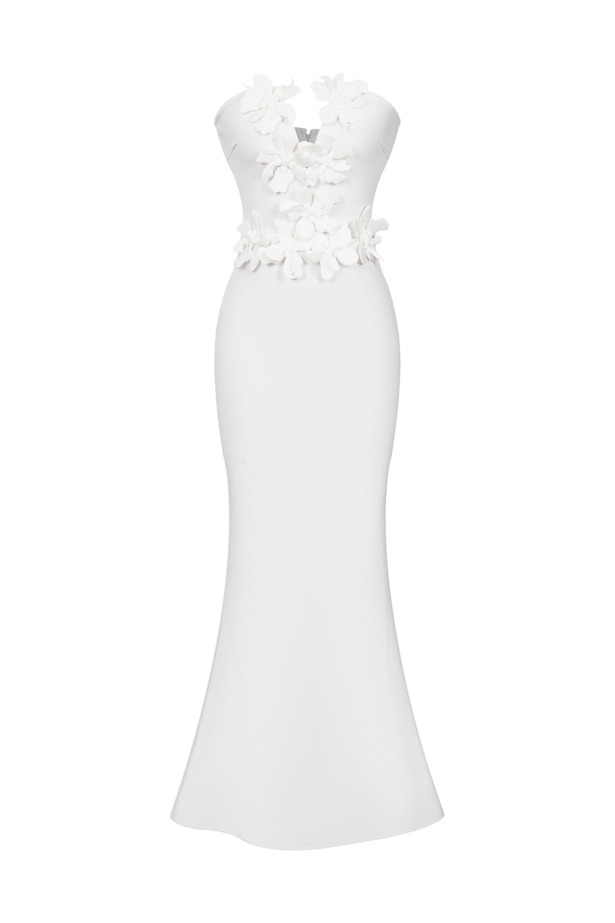 Sleeveless V-neck Bandage Dress with Flower Detail