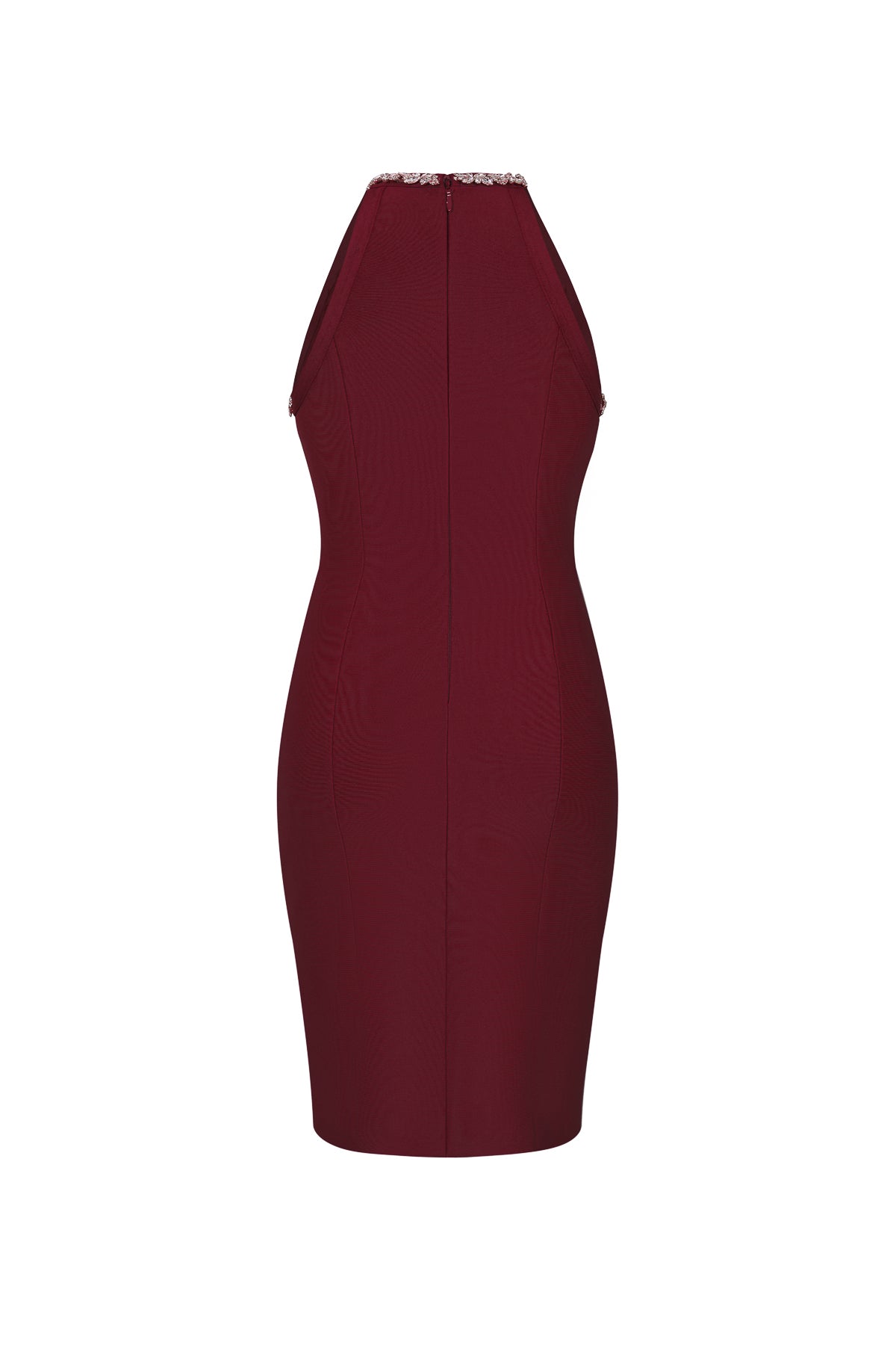 Sleeveless Bandage Dress with Rhinestones