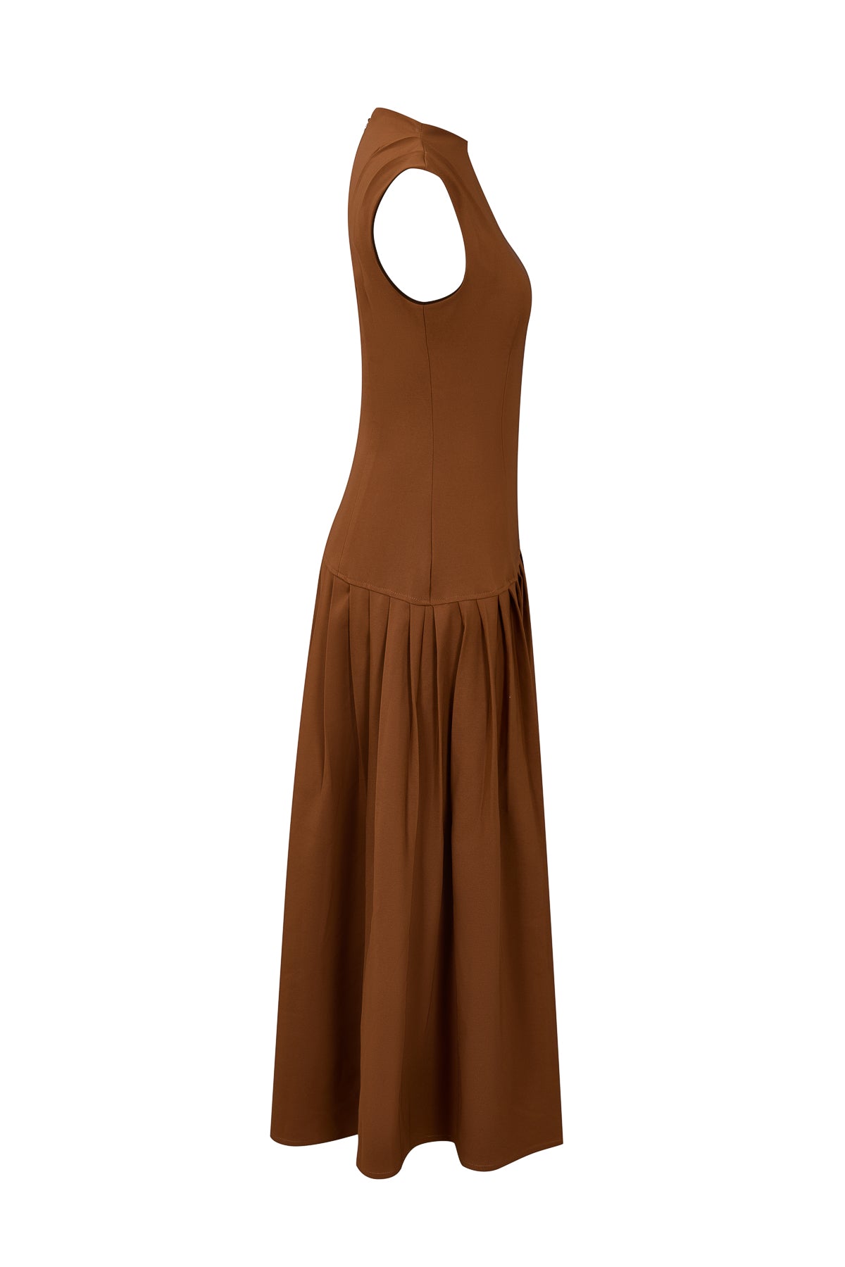 Sleeveless Maxi Dress with Pleats