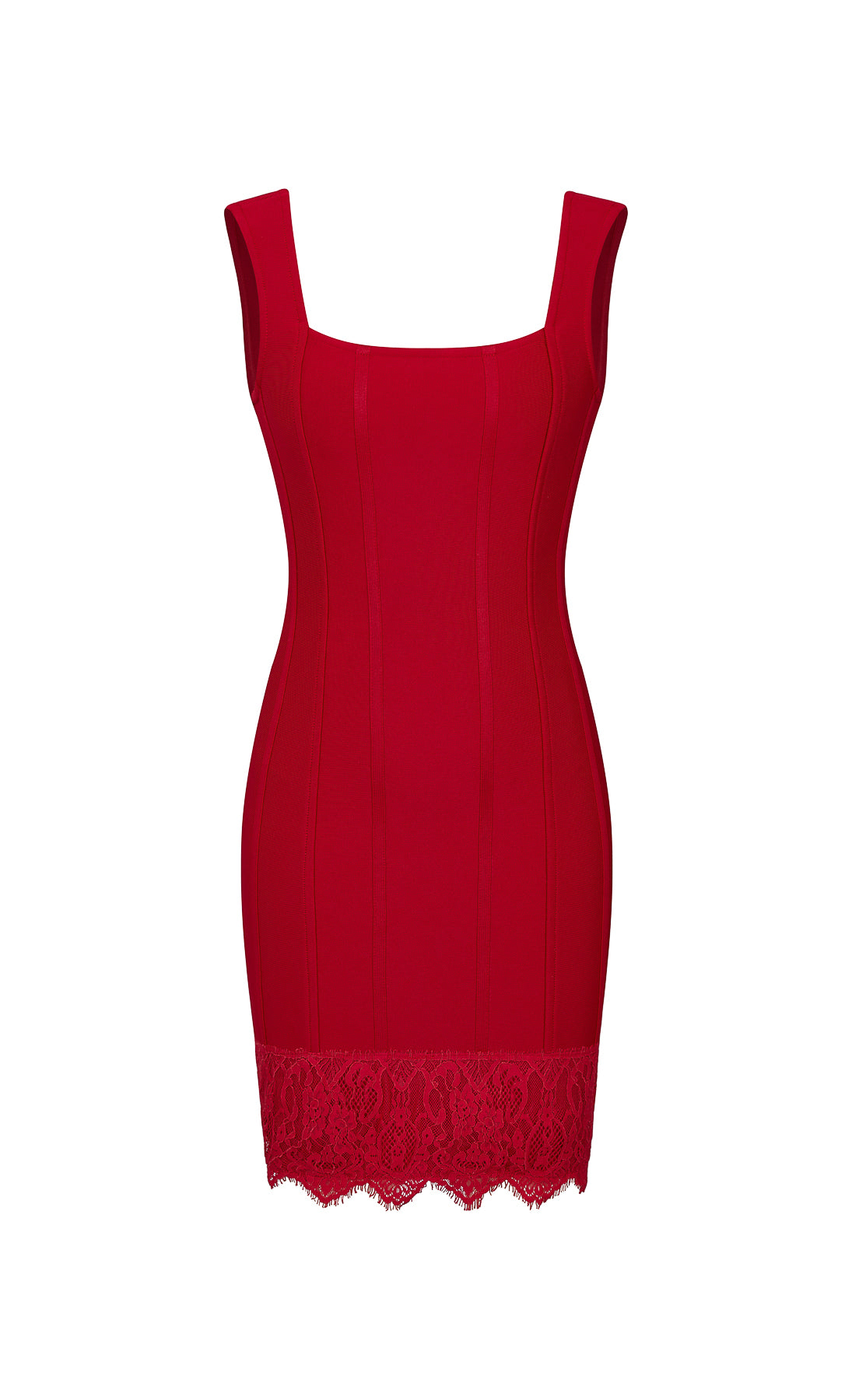 Lace Hem Detail Bandage Mini Dress