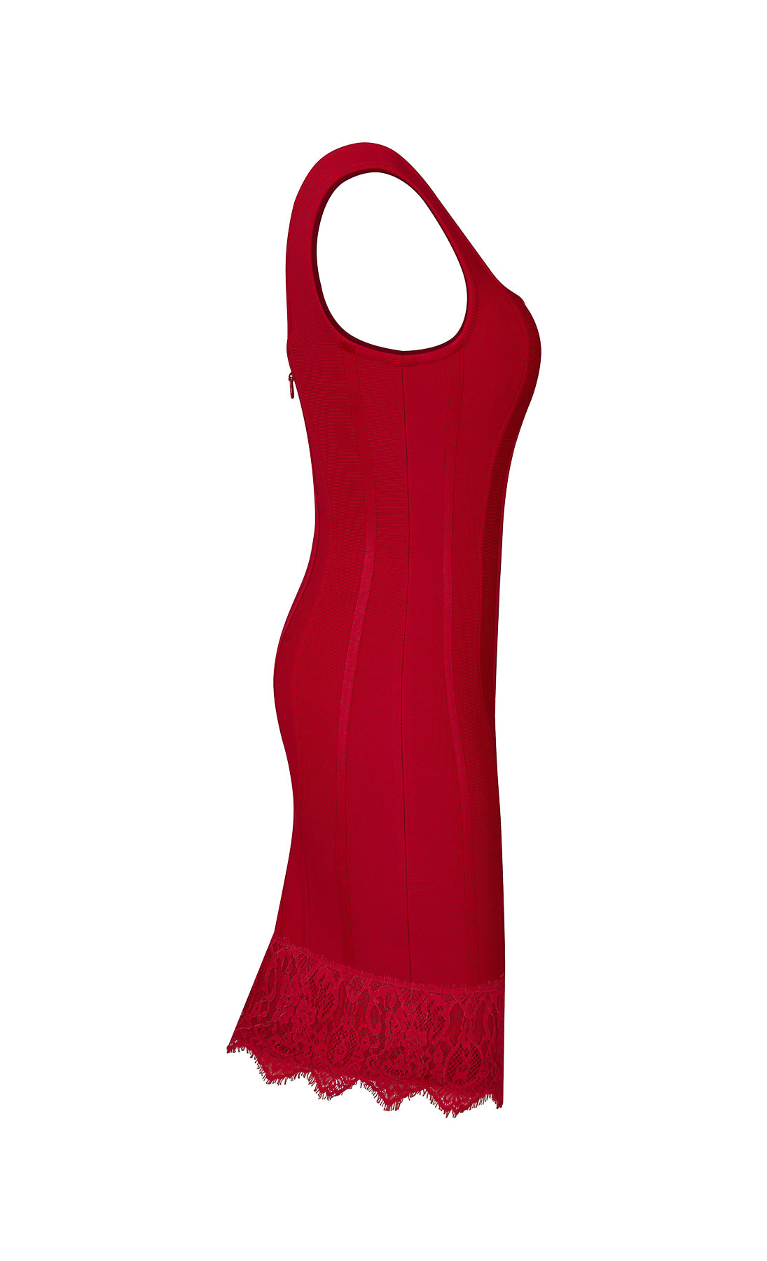 Lace Hem Detail Bandage Mini Dress