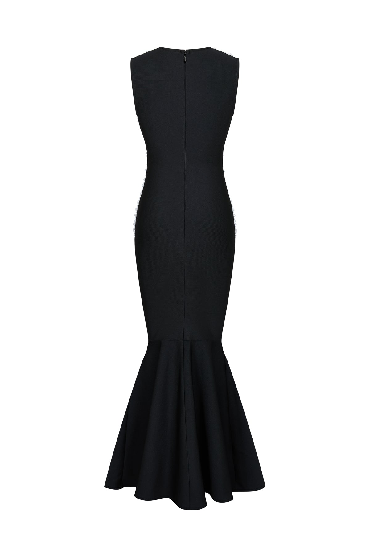 Bandage Pearl Embellished Sleeveless Mermaid Midi Dress