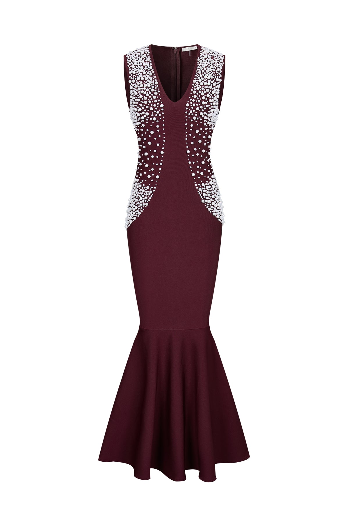 Bandage Pearl Embellished Sleeveless Mermaid Midi Dress