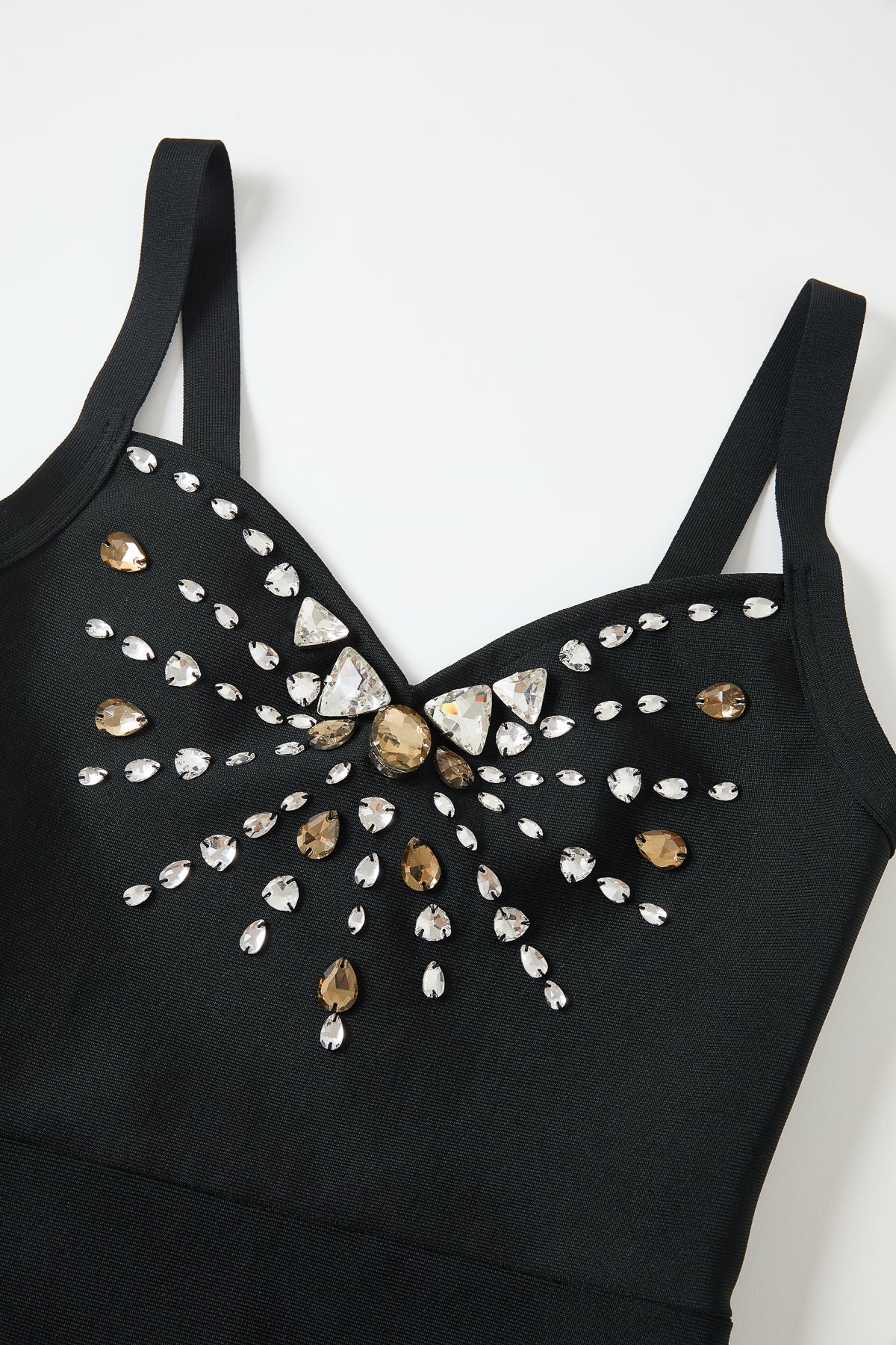 Bandage Rhinestone Embellished Sleeveless Maxi Dress